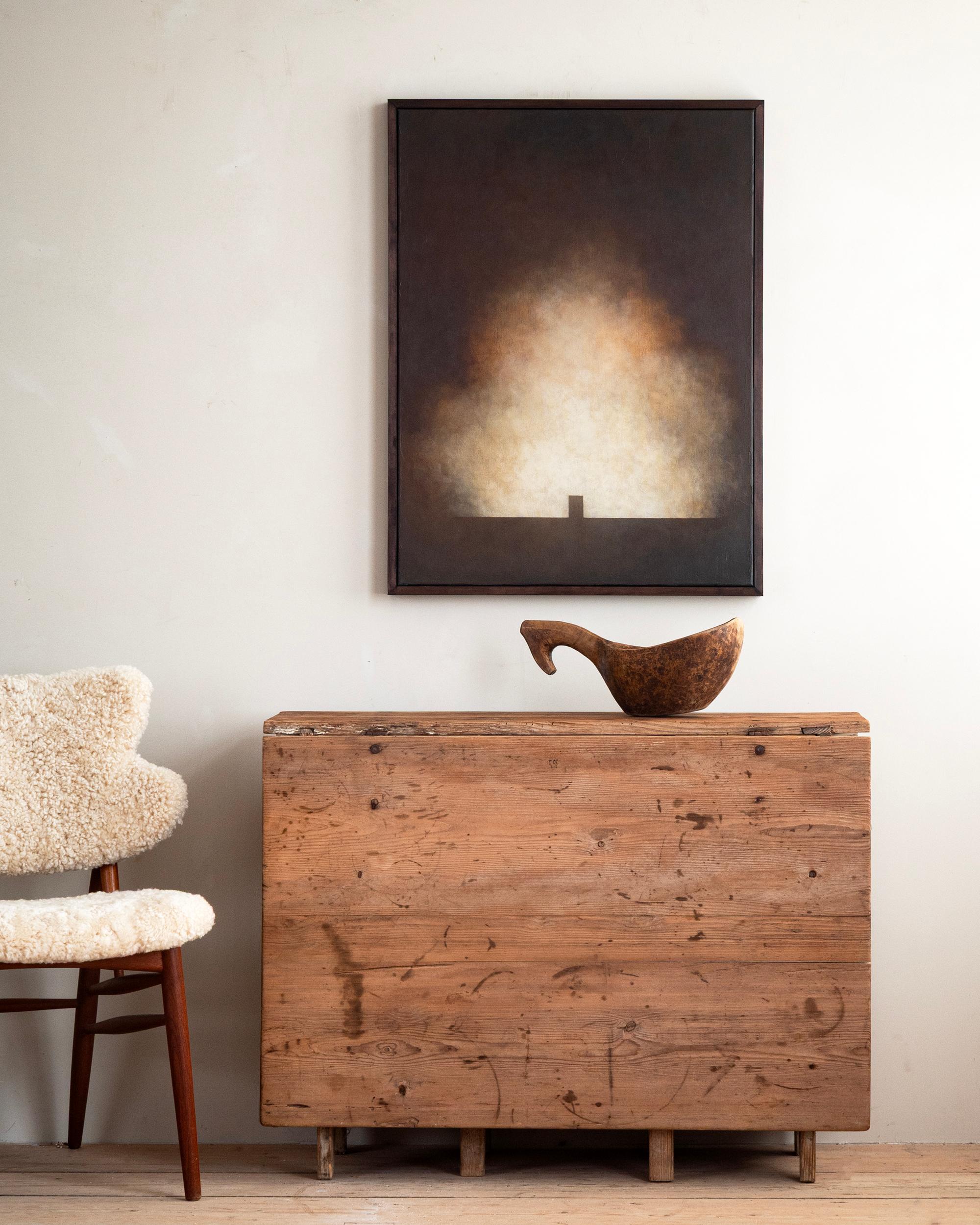 Table provinciale à feuilles tombantes du 19e siècle de la période gustavienne dans sa finition d'origine avec une grande patine. Sièges pour six personnes, vers 1800 en Suède. 