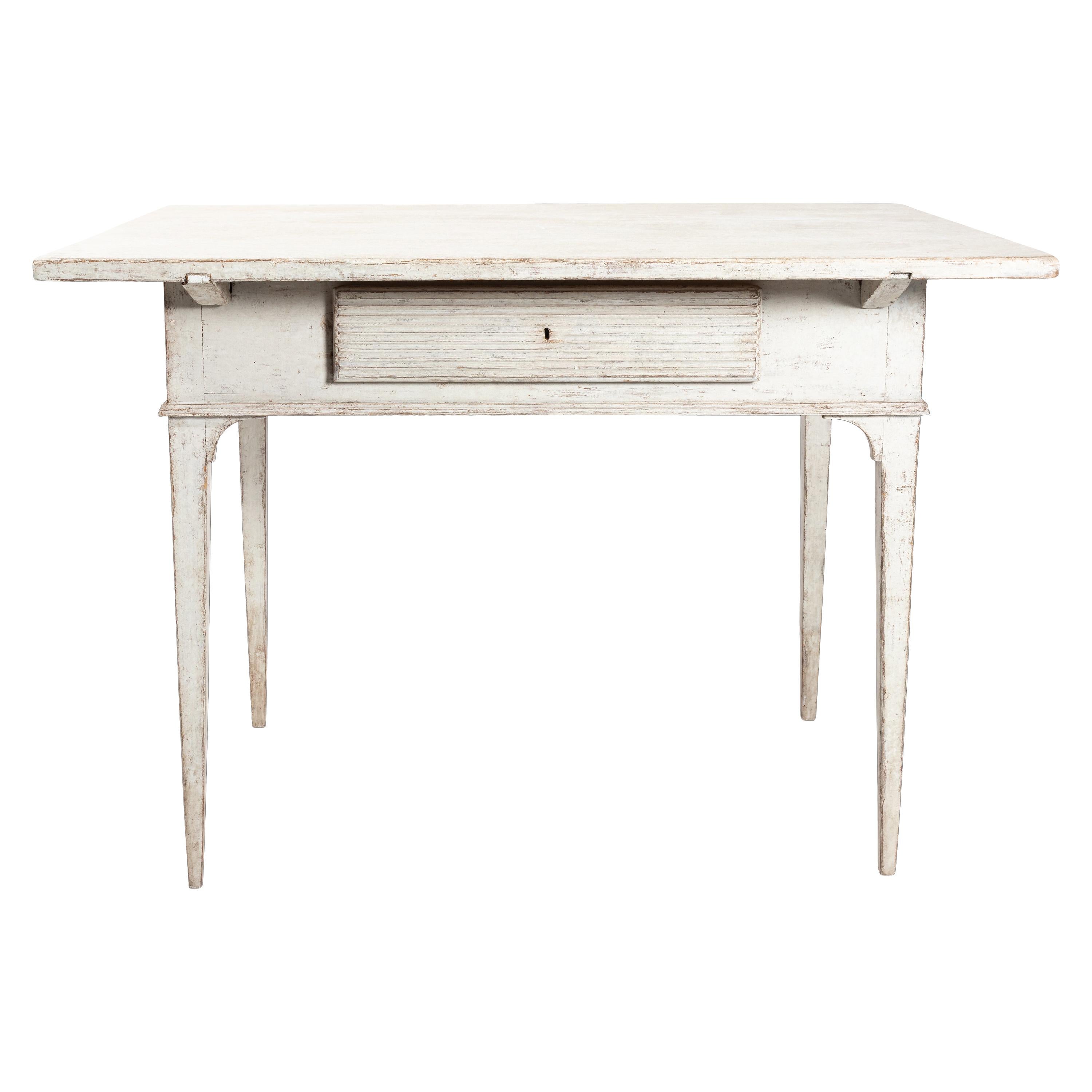 19th Century Gustavian Lamp Table with a Single Drawer