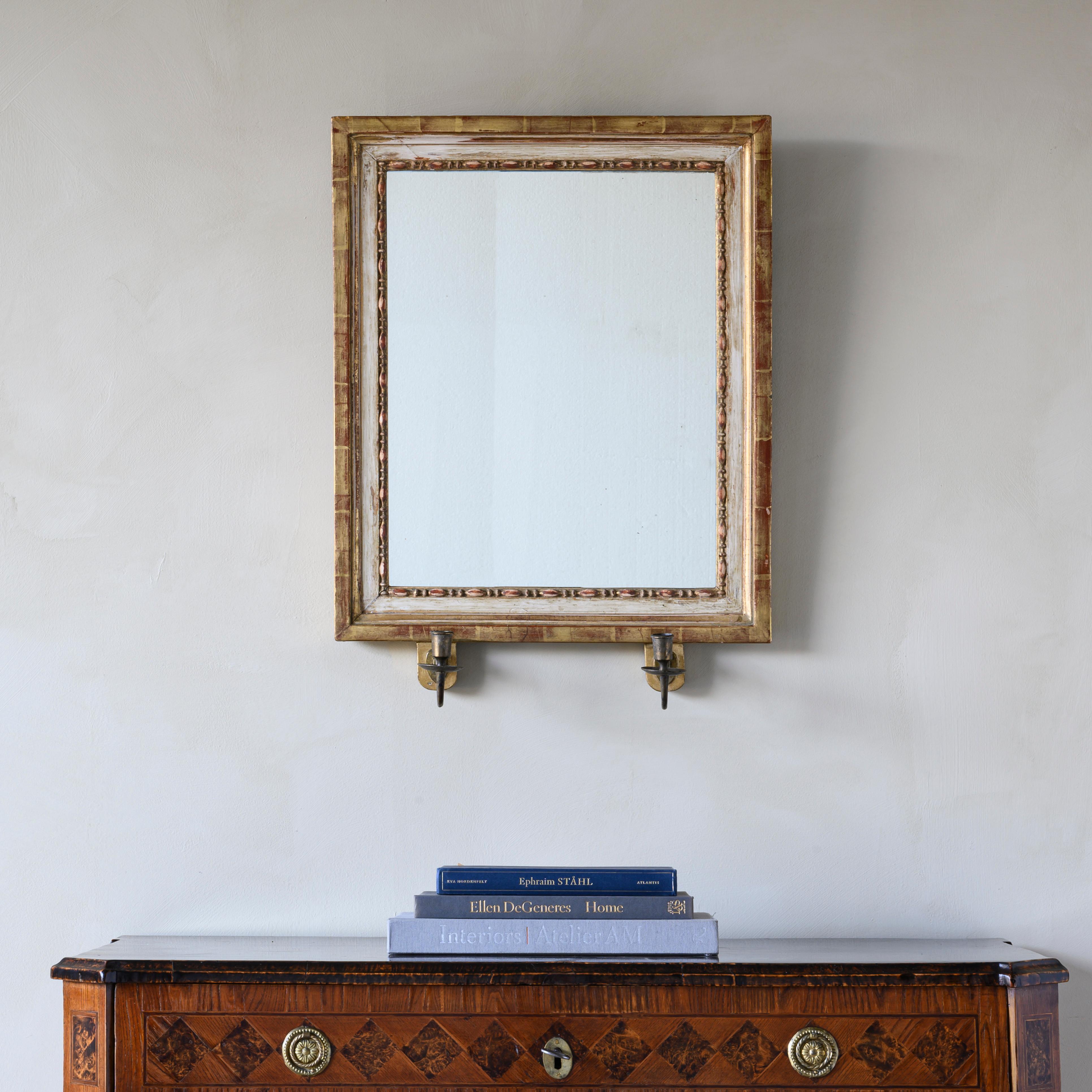 Hand-Crafted 19th Century Gustavian Mirror Scone
