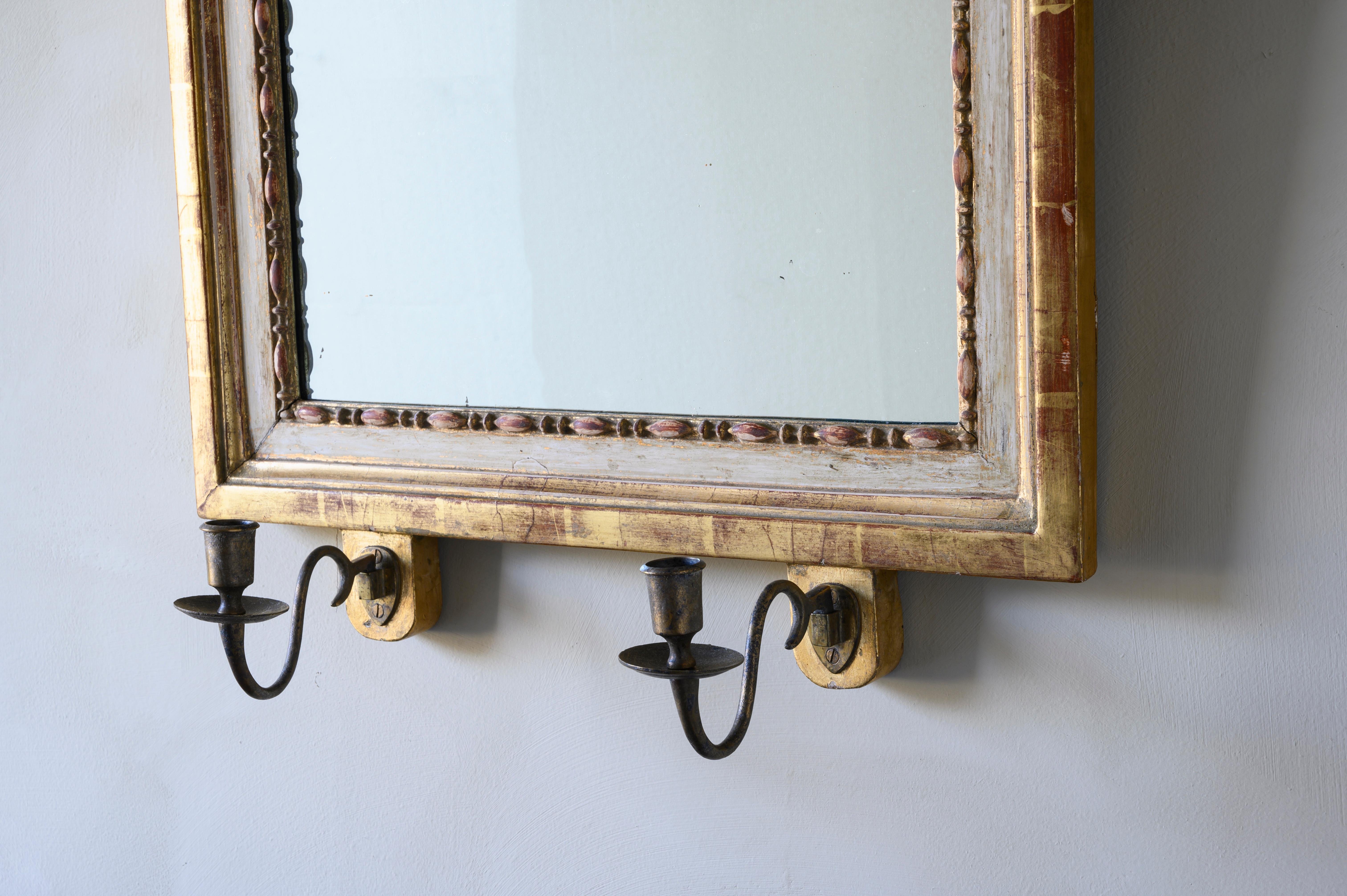 19th Century Gustavian Mirror Scone In Good Condition In Mjöhult, SE