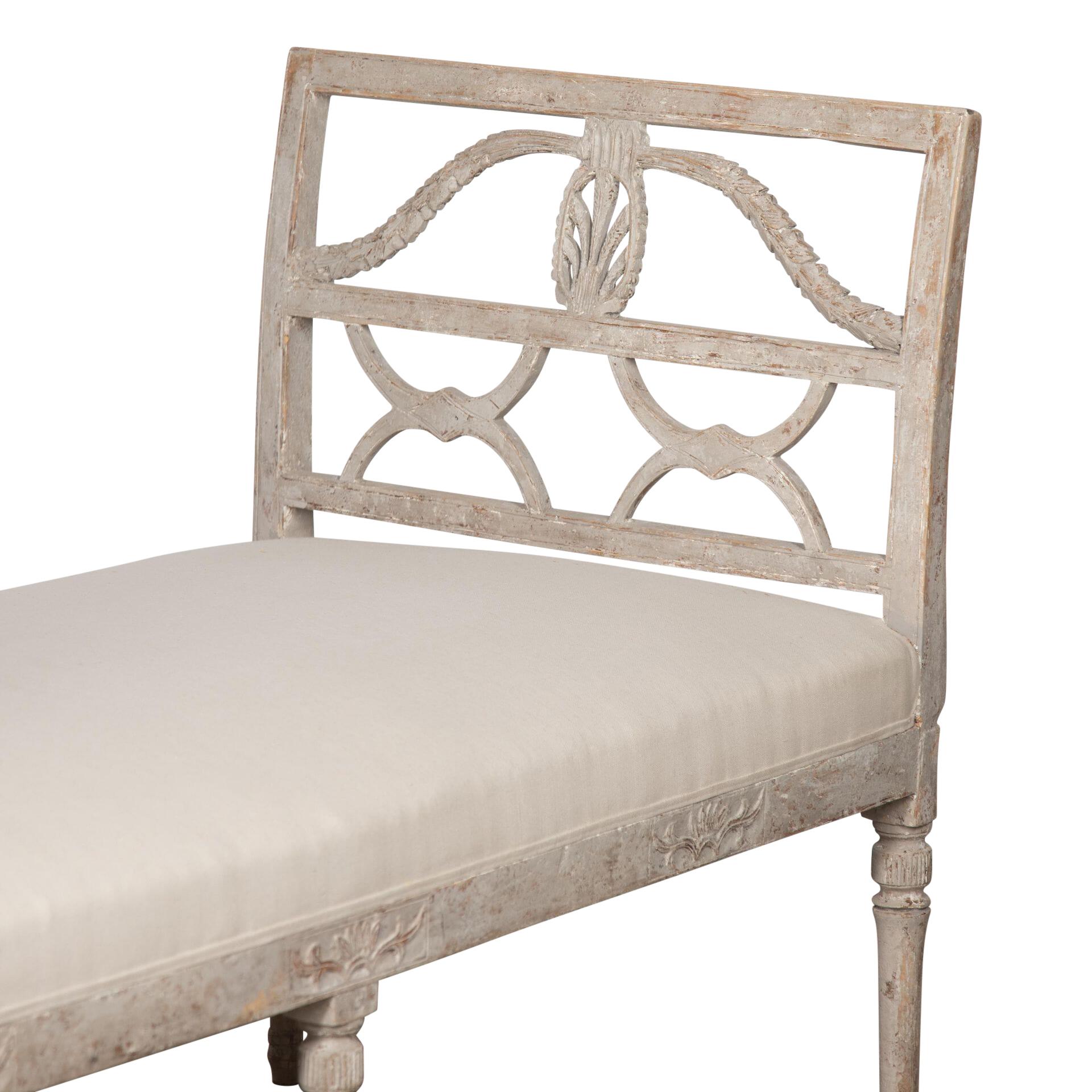 Wood 19th Century Gustavian Period Bench For Sale