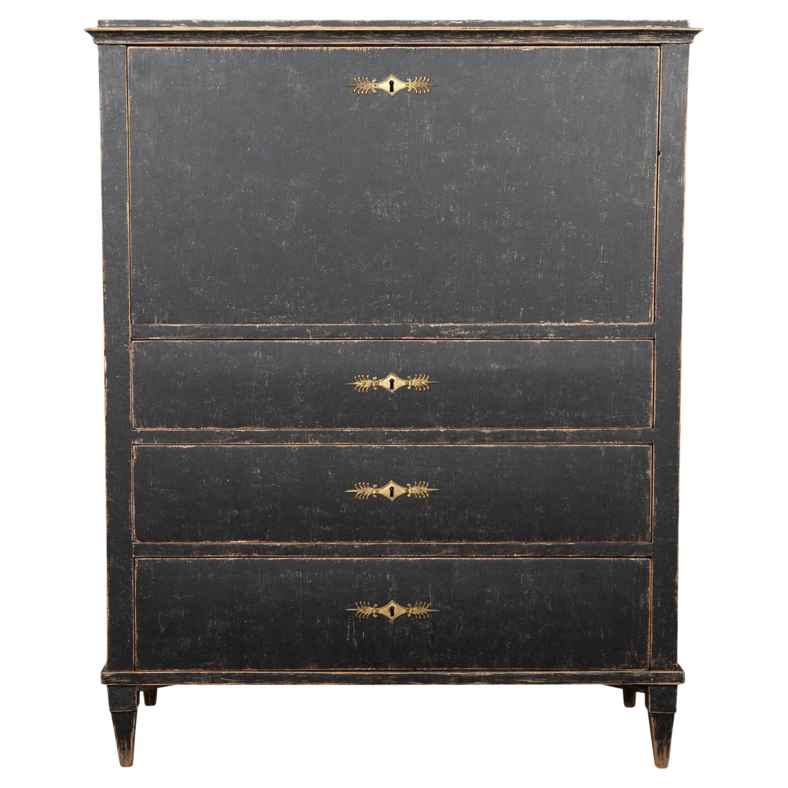 19th Century Gustavian Period Fall Front Cabinet