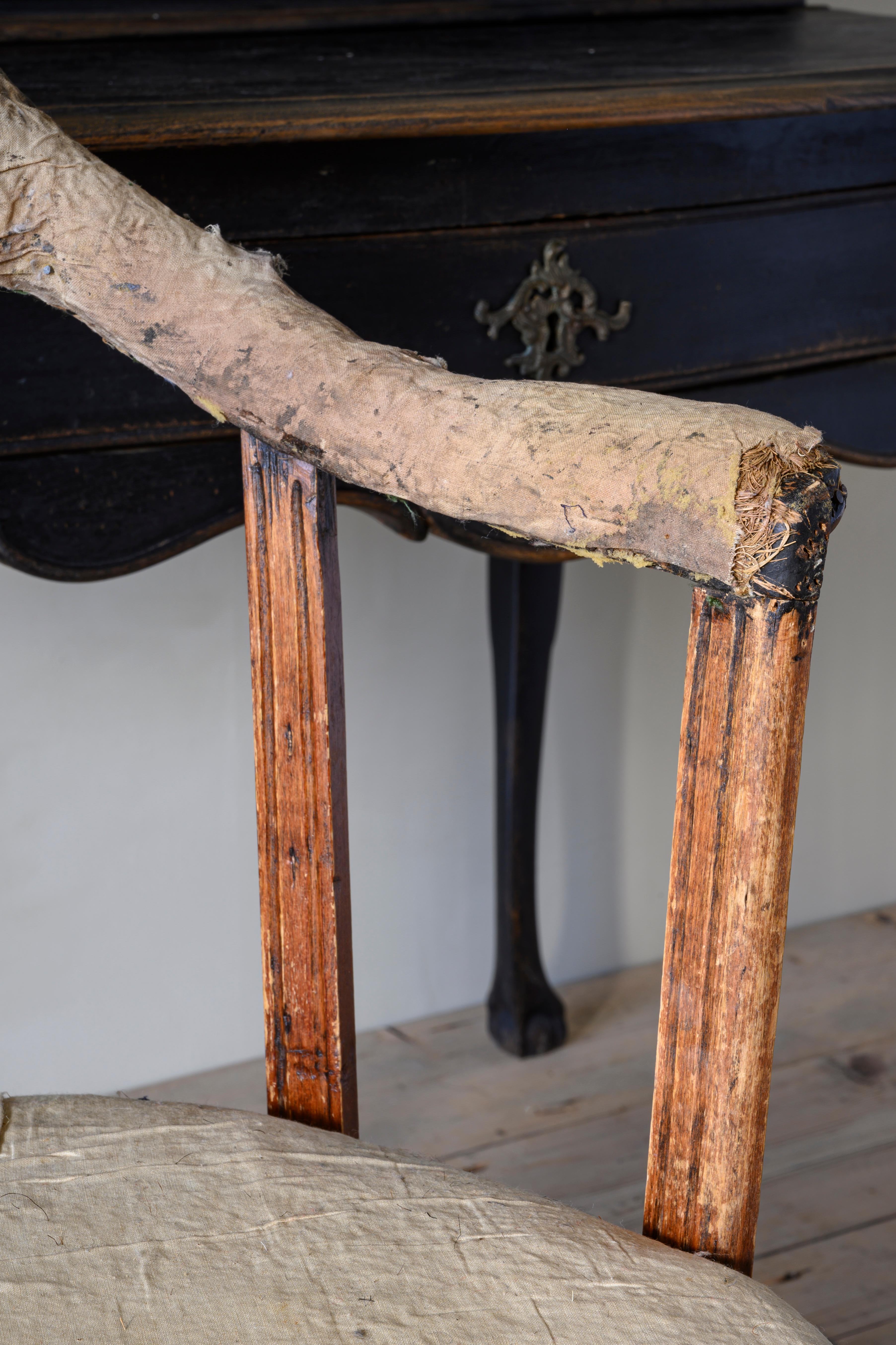 19th Century Gustavian Revolving Desk Chair In Good Condition For Sale In Mjöhult, SE