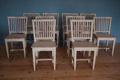 19th Century Gustavian Slat-back Chairs, Set of Ten, Origin: Sweden, Circa 1810