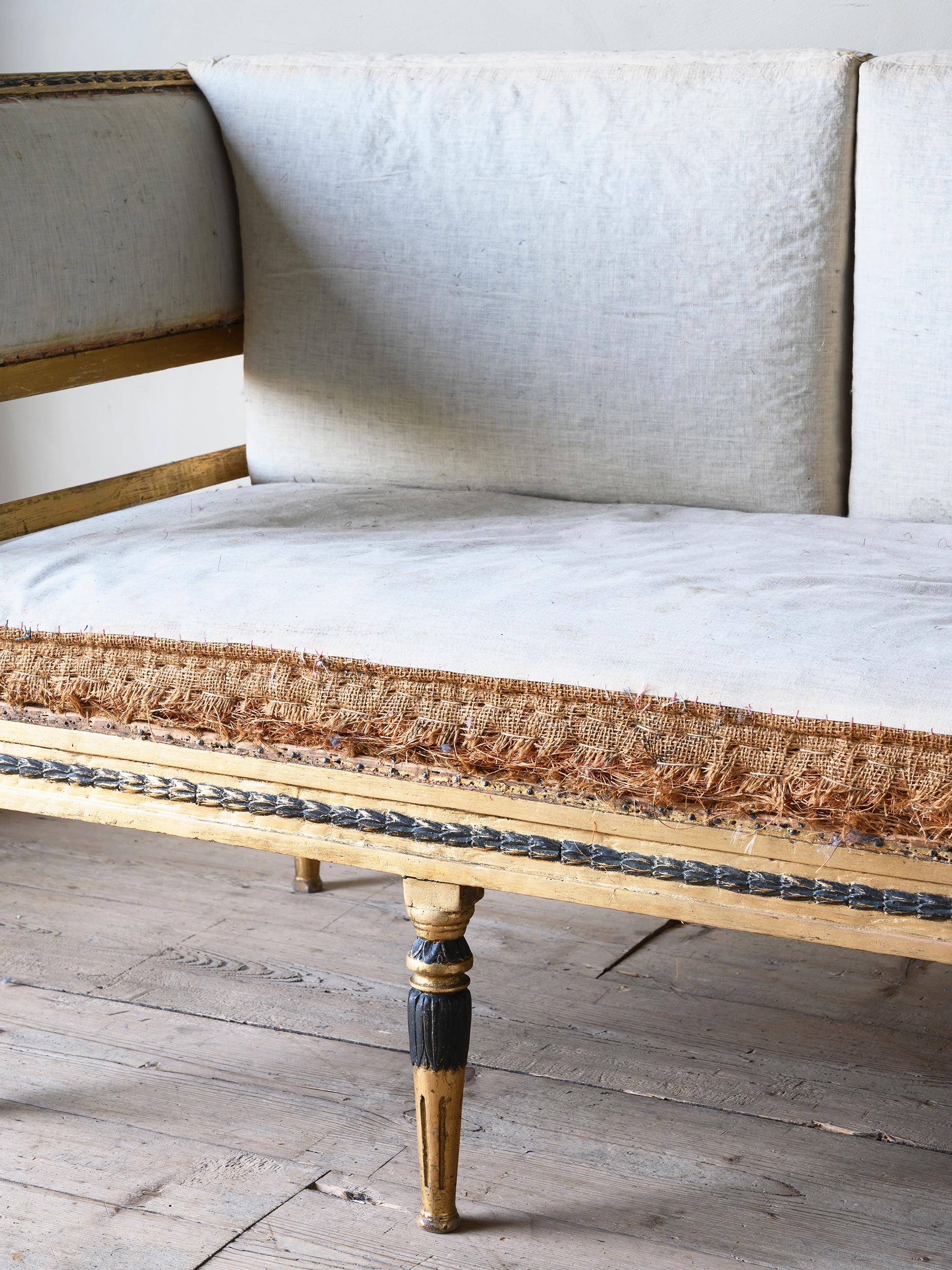 Hand-Crafted 19th Century Gustavian Sofa For Sale