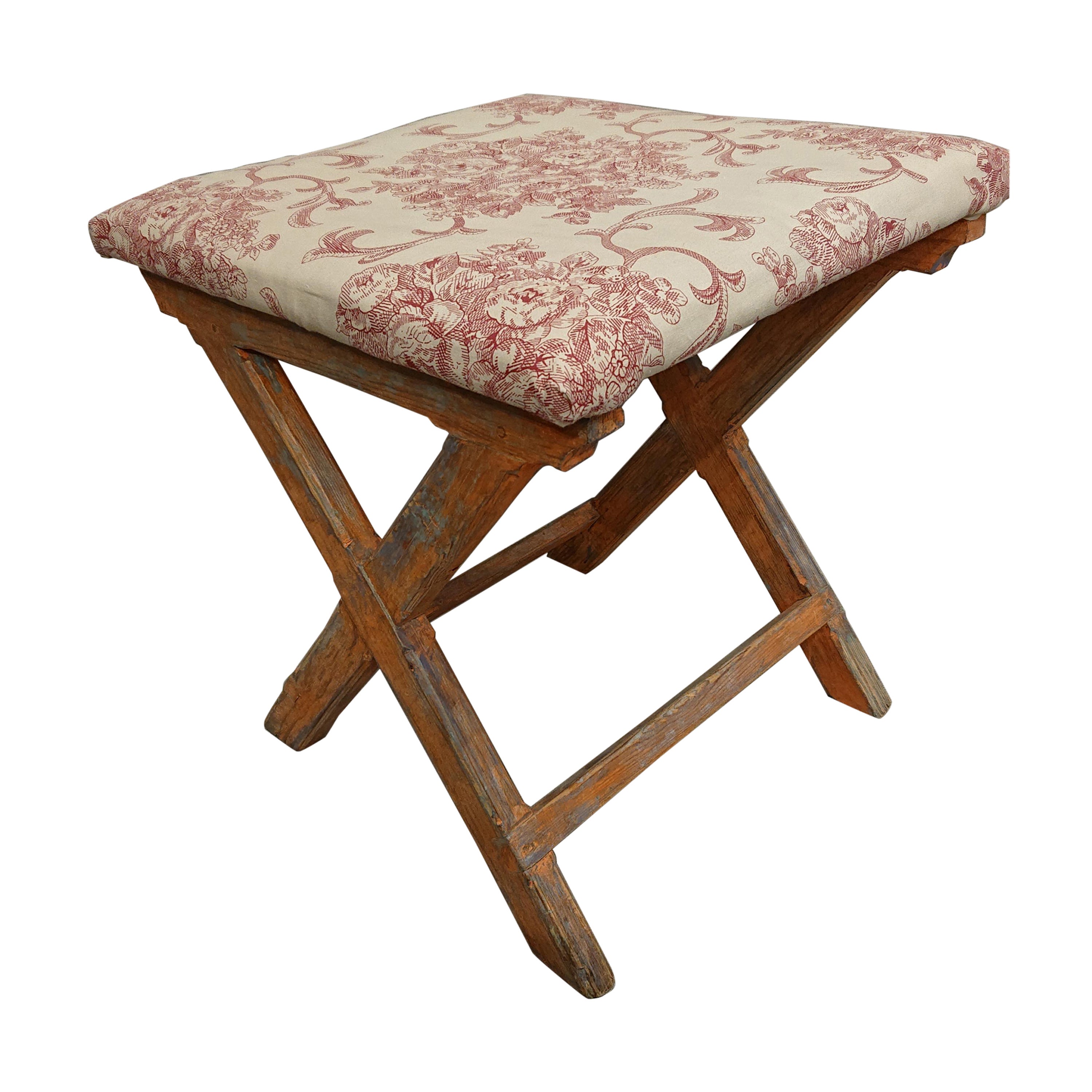 19th Century Gustavian Stool with Original Paint