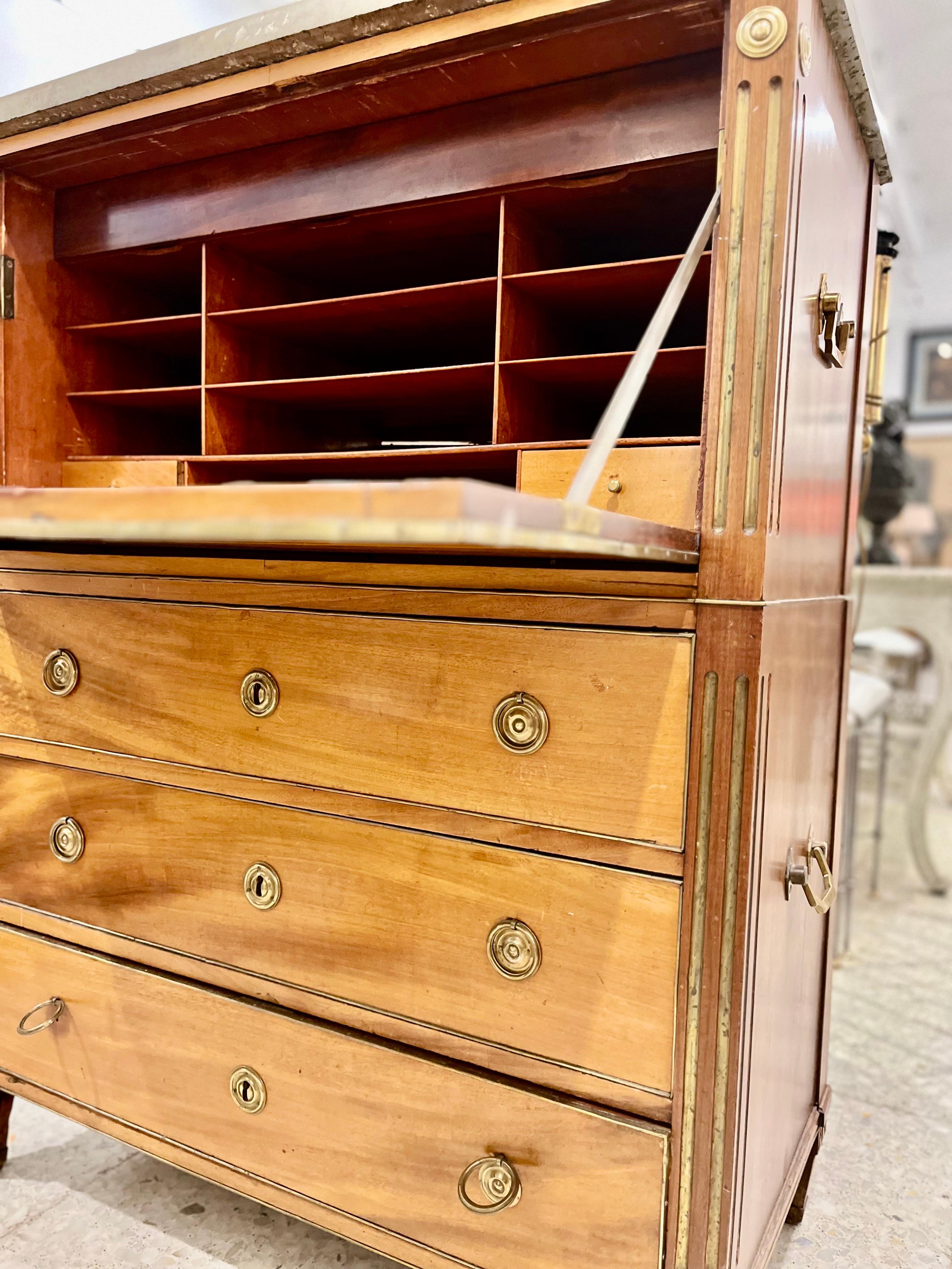 19th Century Gustavian Style  Walnut Secretaire Avatant For Sale 4