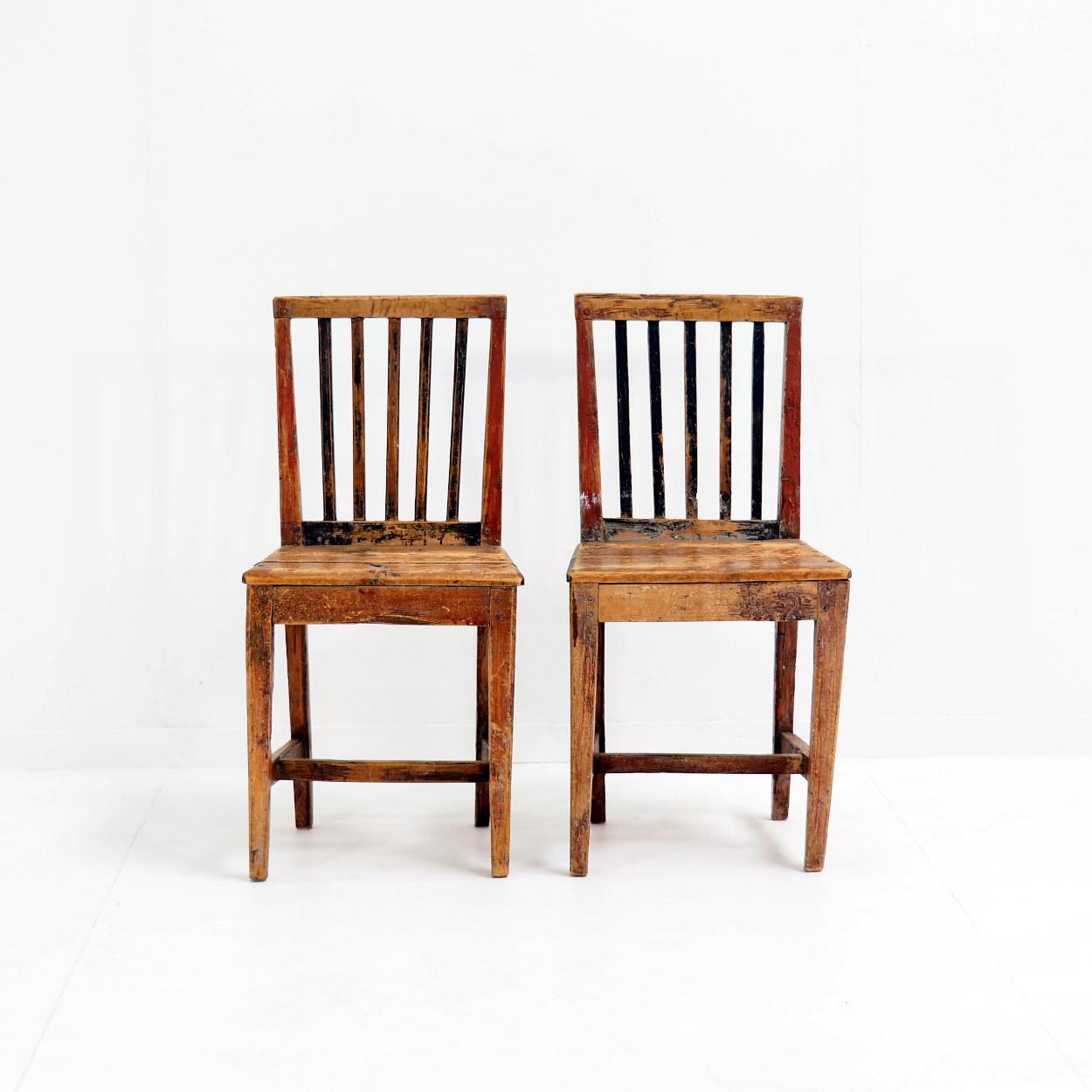 Swedish 19th Century Gustavian Styled Country House Side Chairs, Sweden For Sale