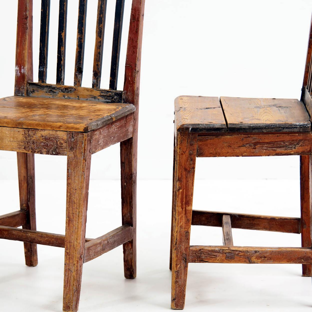 19th Century Gustavian Styled Country House Side Chairs, Sweden For Sale 1