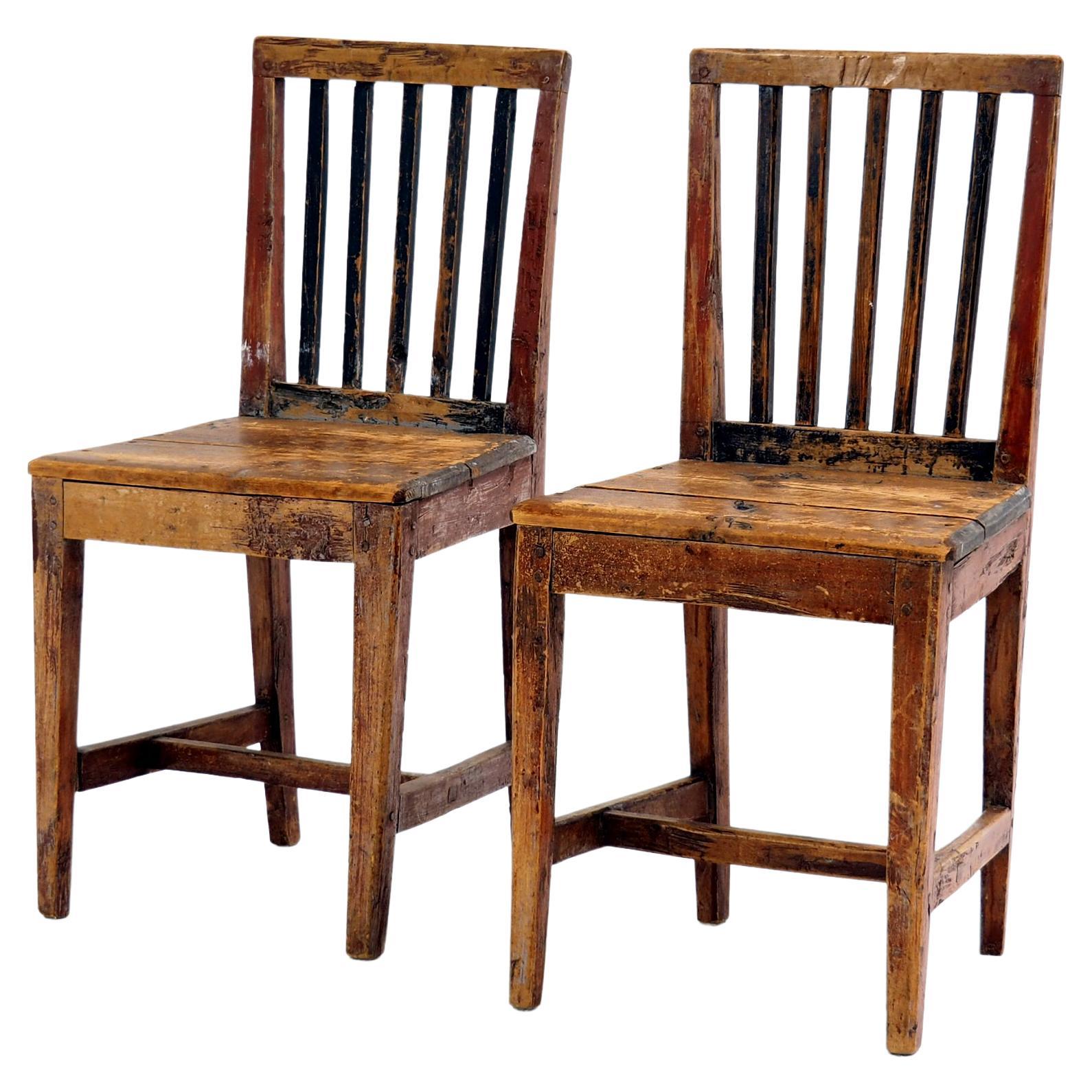 19th Century Gustavian Styled Country House Side Chairs, Sweden For Sale