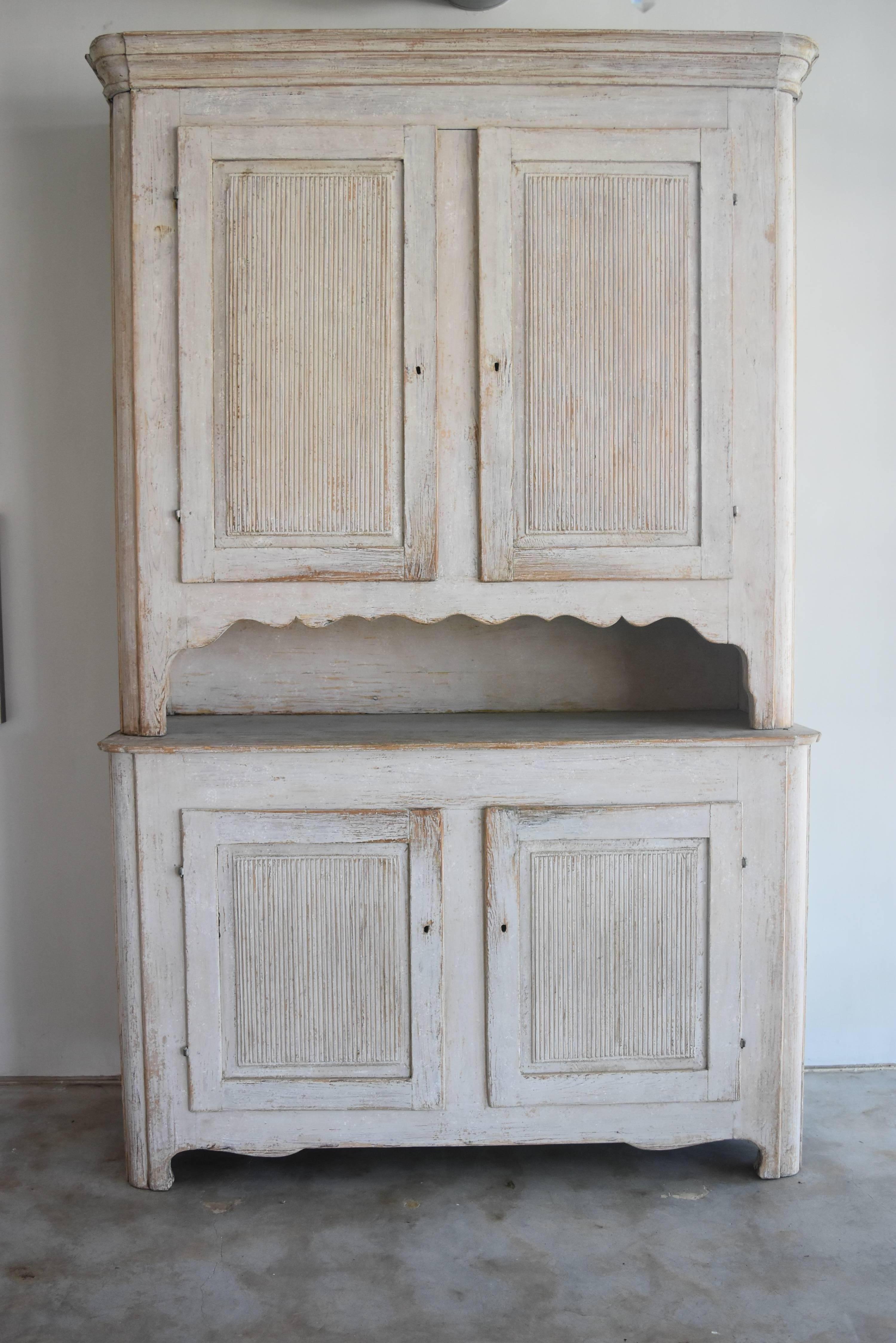 19th Century Gustavian Two Part Painted Cabinet from Sweden 5