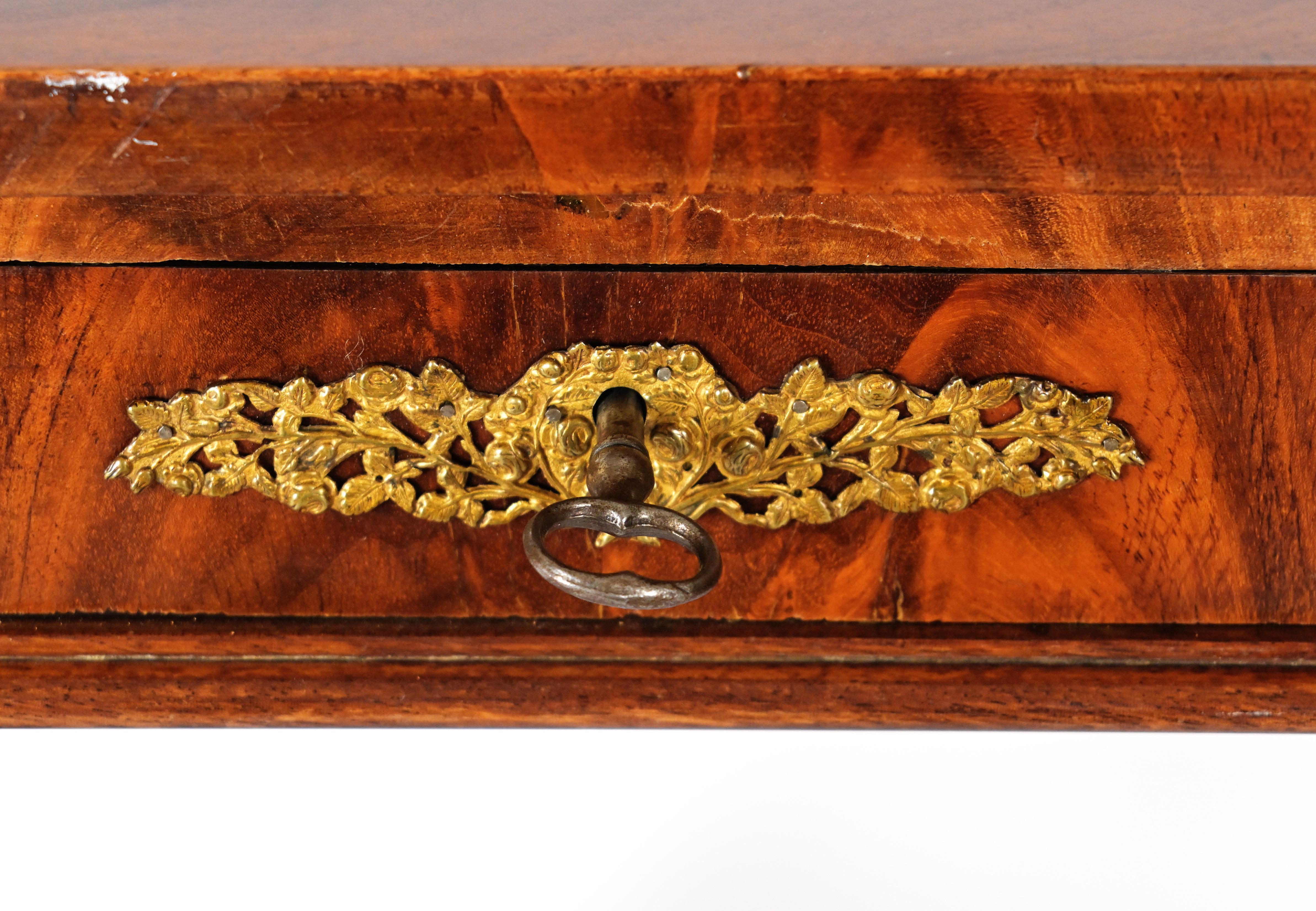 Brass 19th Century Gustavian Writing Desk by Johan Oman For Sale