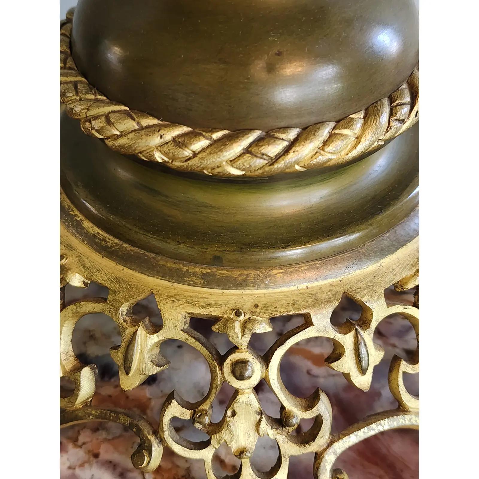 19th Century H Luppens & Cei Brussels Copper Brass Clock Candelabra Triunity- 3 For Sale 2