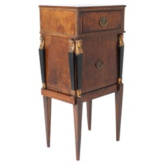 19th-Century Half Cabinet with Brass Mounts and Caryatid Carvings