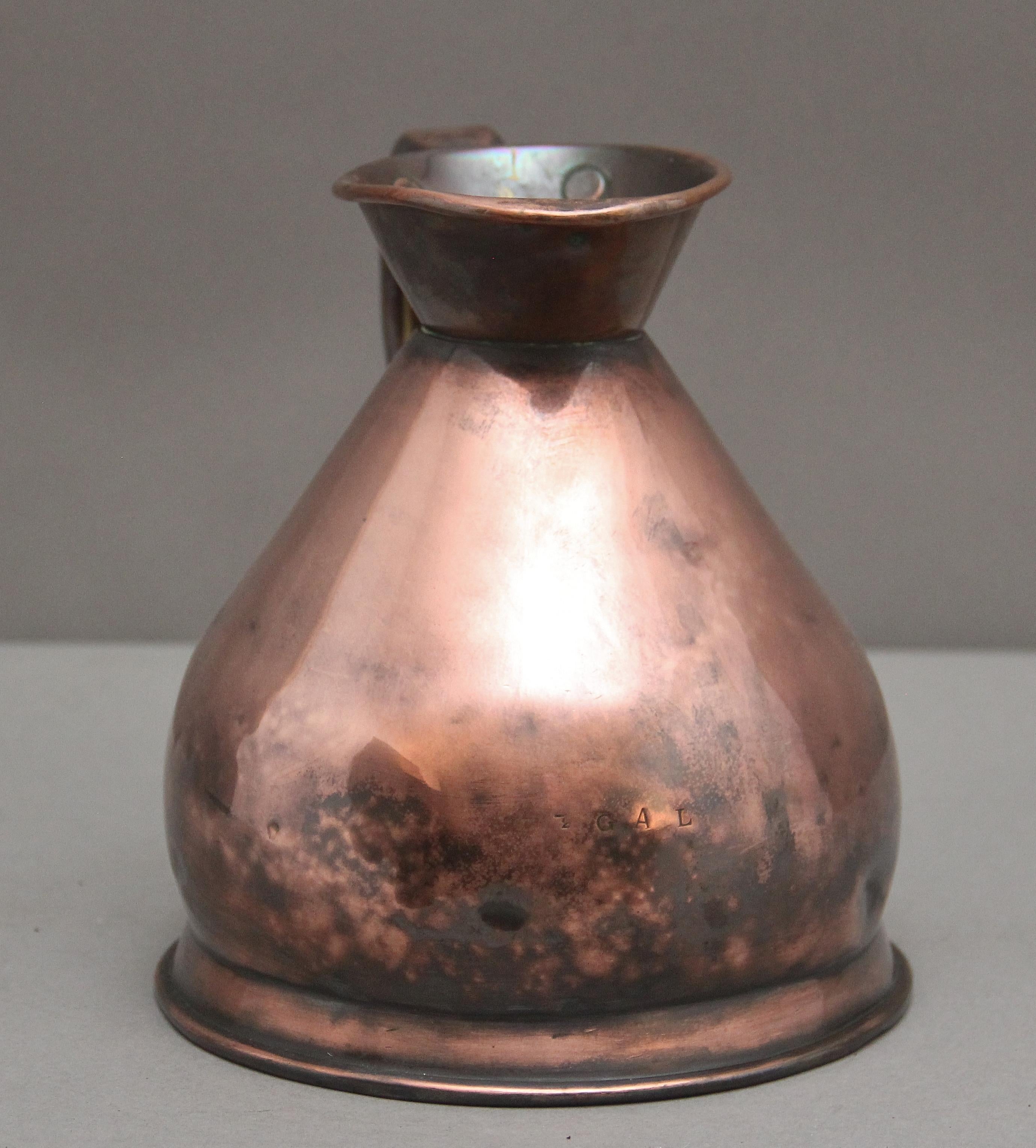 Victorian 19th Century half gallon copper measuring jug