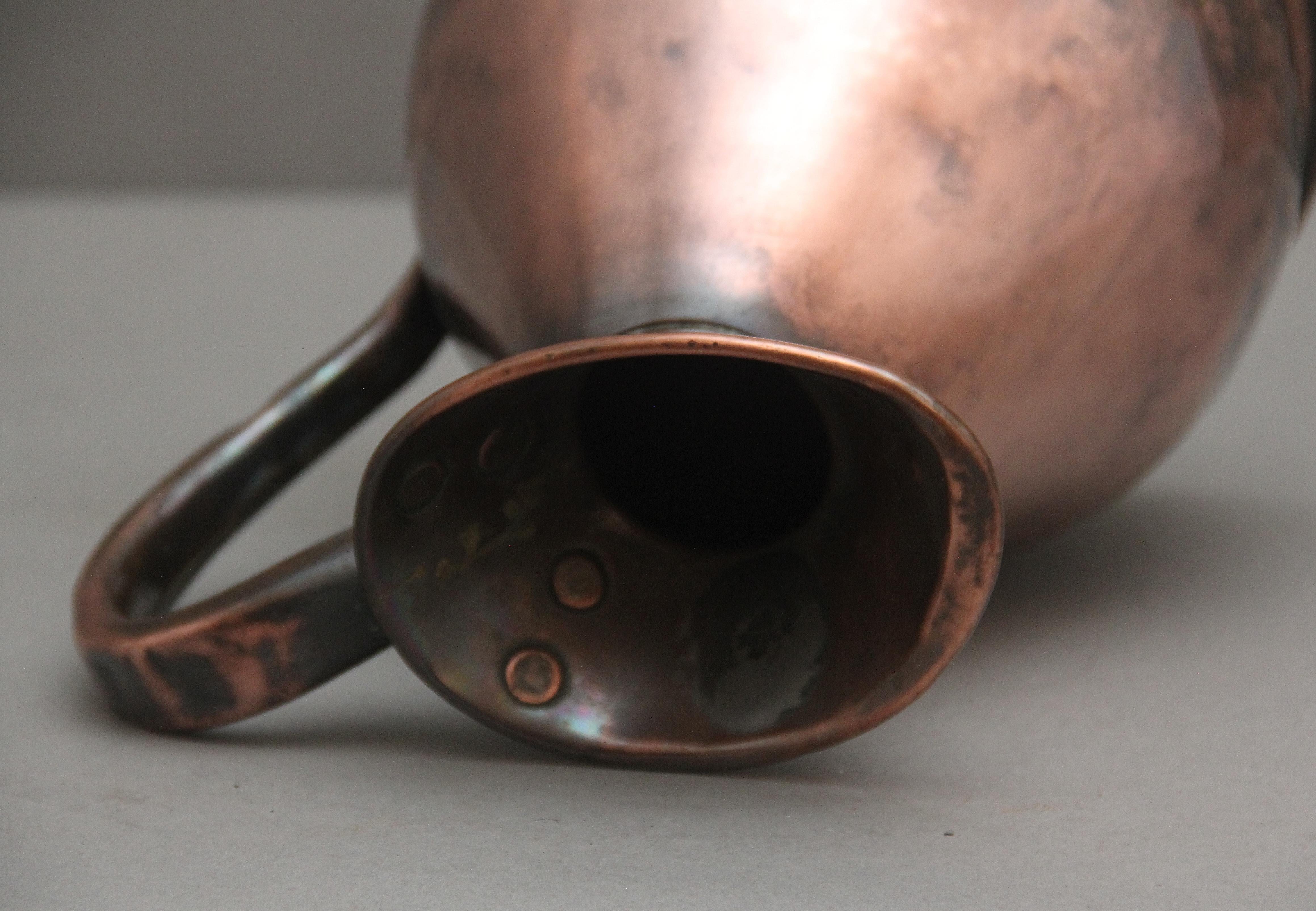 19th Century half gallon copper measuring jug 2