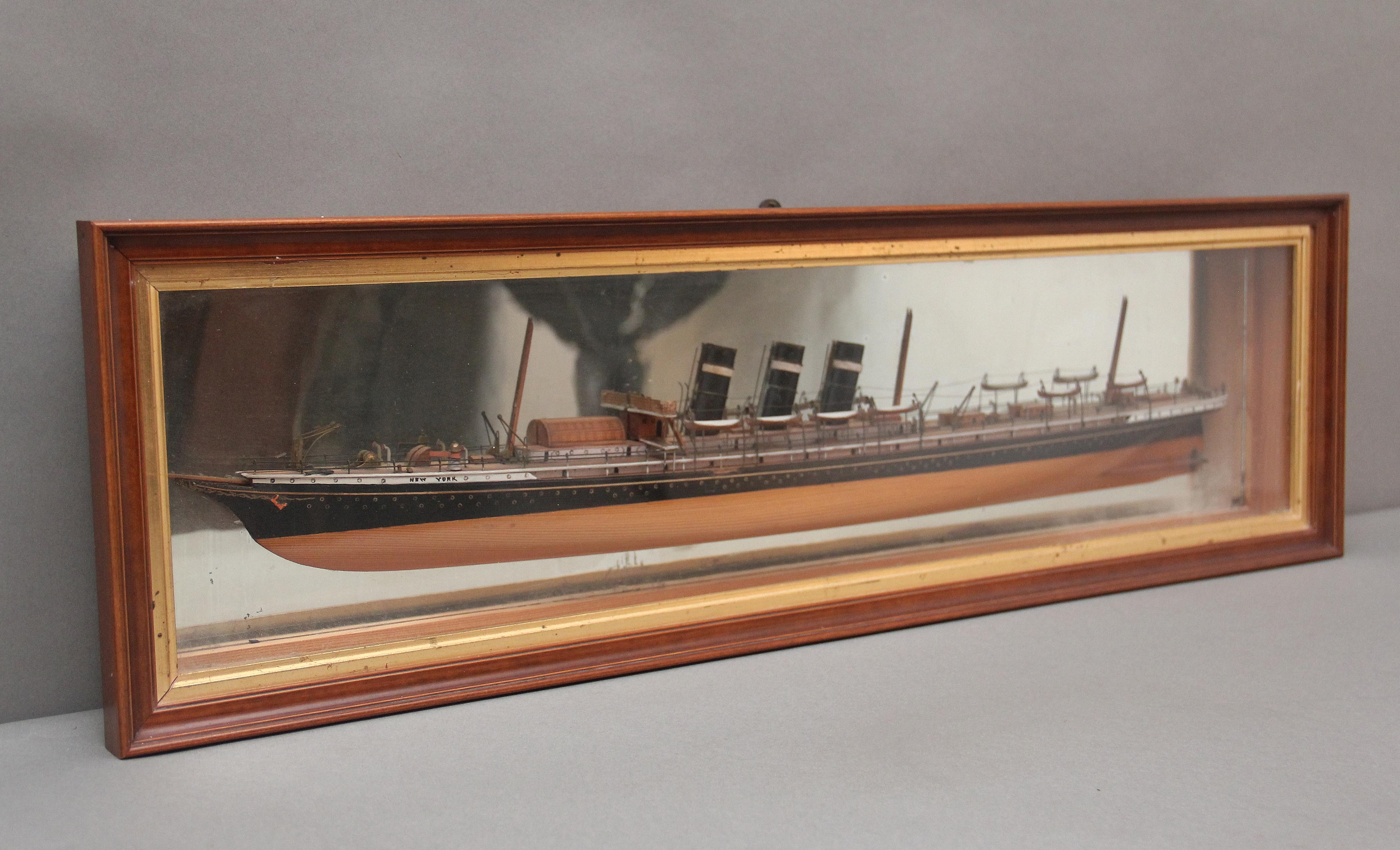 A fabulous quality 19th Century half model of the steam ship 