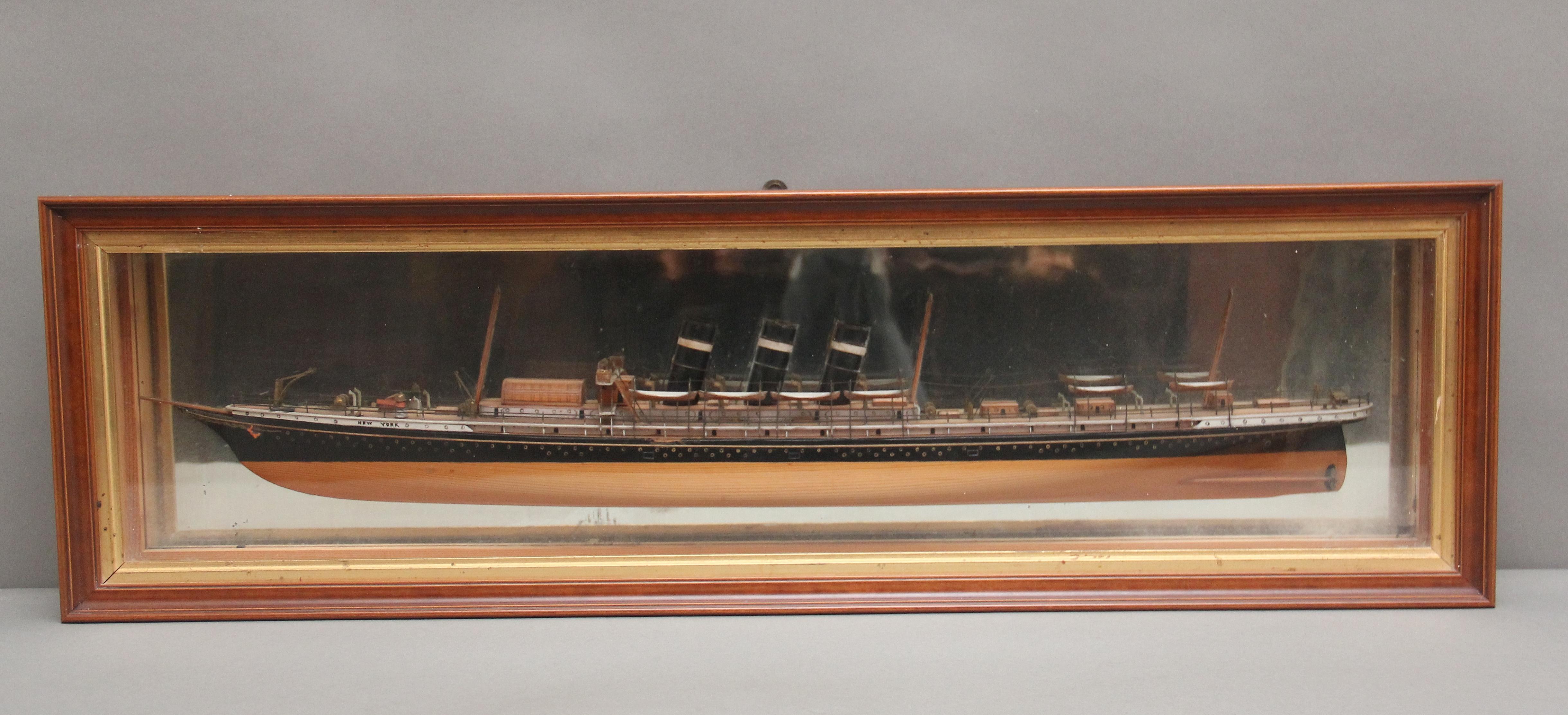 Victorian 19th Century  half mode of steam ship New York For Sale