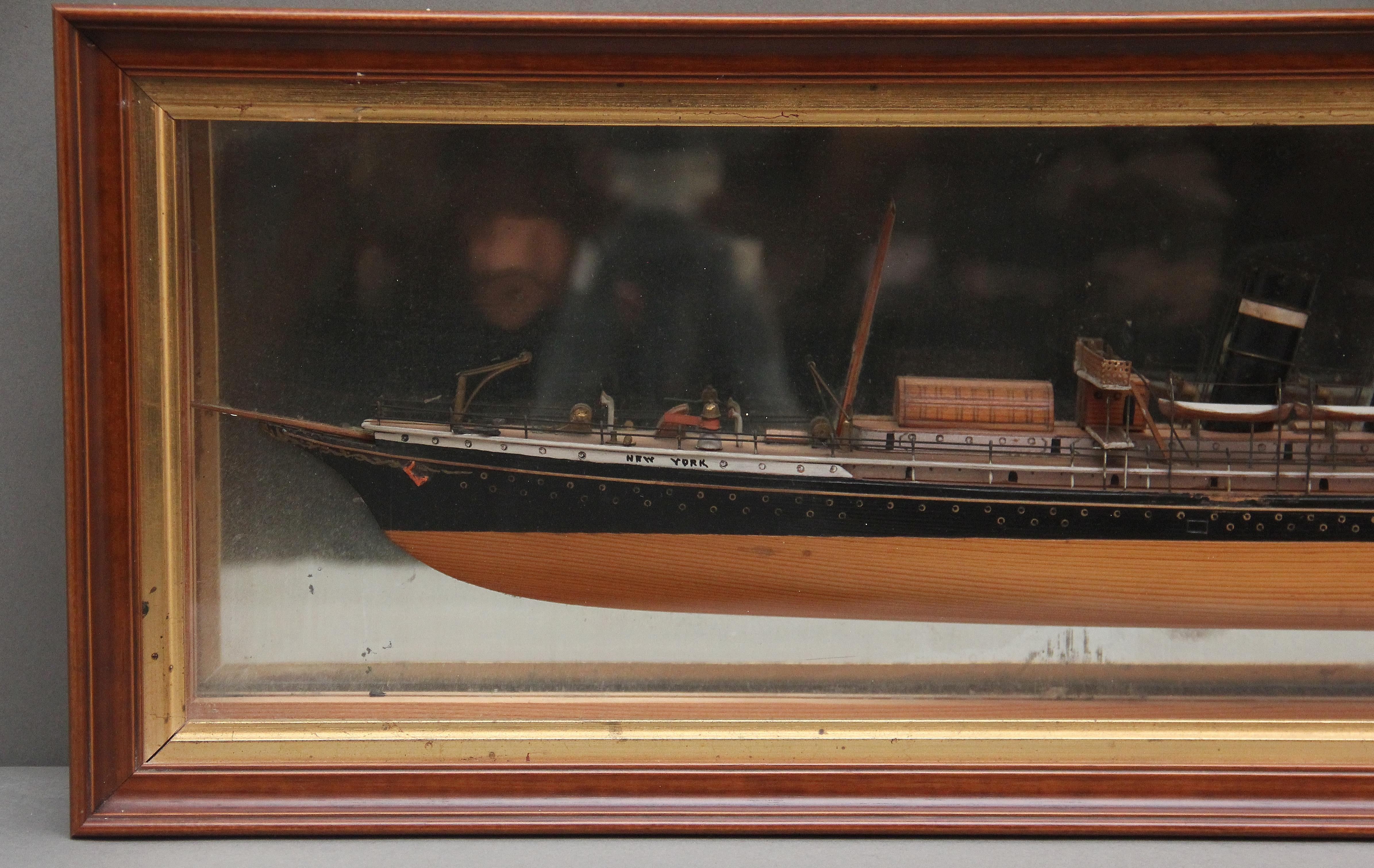 Walnut 19th Century  half mode of steam ship New York For Sale