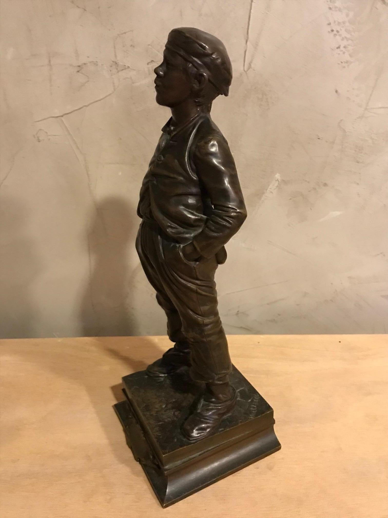 Late 19th Century 19th Century Halfdan Hertzberg Bronze Statue 