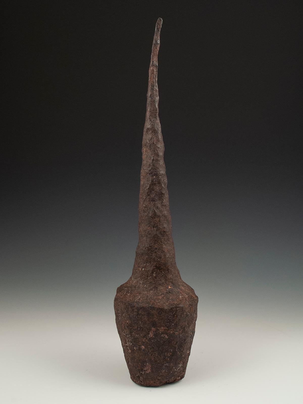 19th century hammer currency, Ensuba, Bafia People, Cameroon

Sometimes referred to as potato masher currency, but known to the Bafia people as ensuba, this rare intact example weighs in at 11.6 pounds (5.15 kg) and measures 16.25