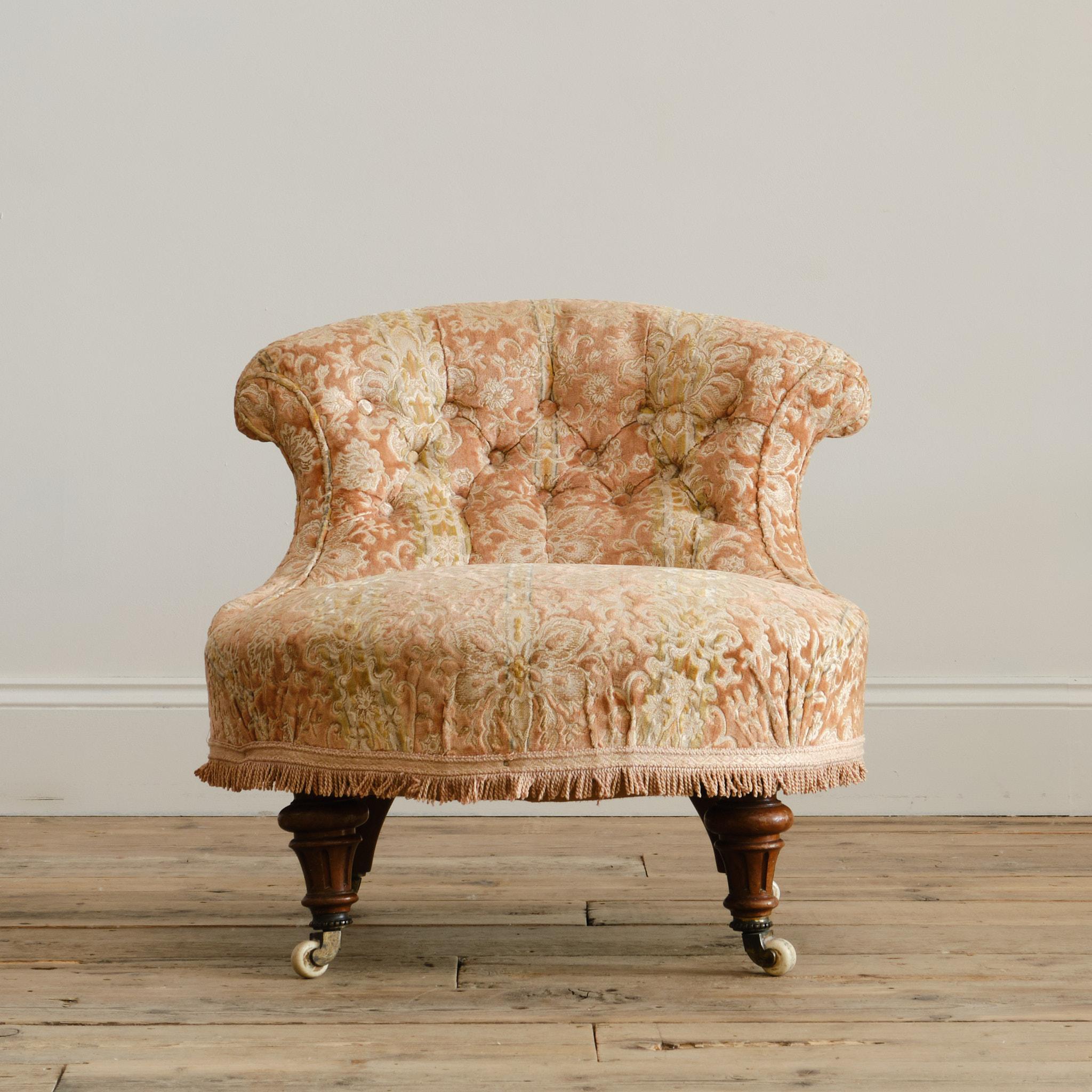 Victorien tardif Chaise à pantoufles Hampton & Sons du 19e siècle en vente