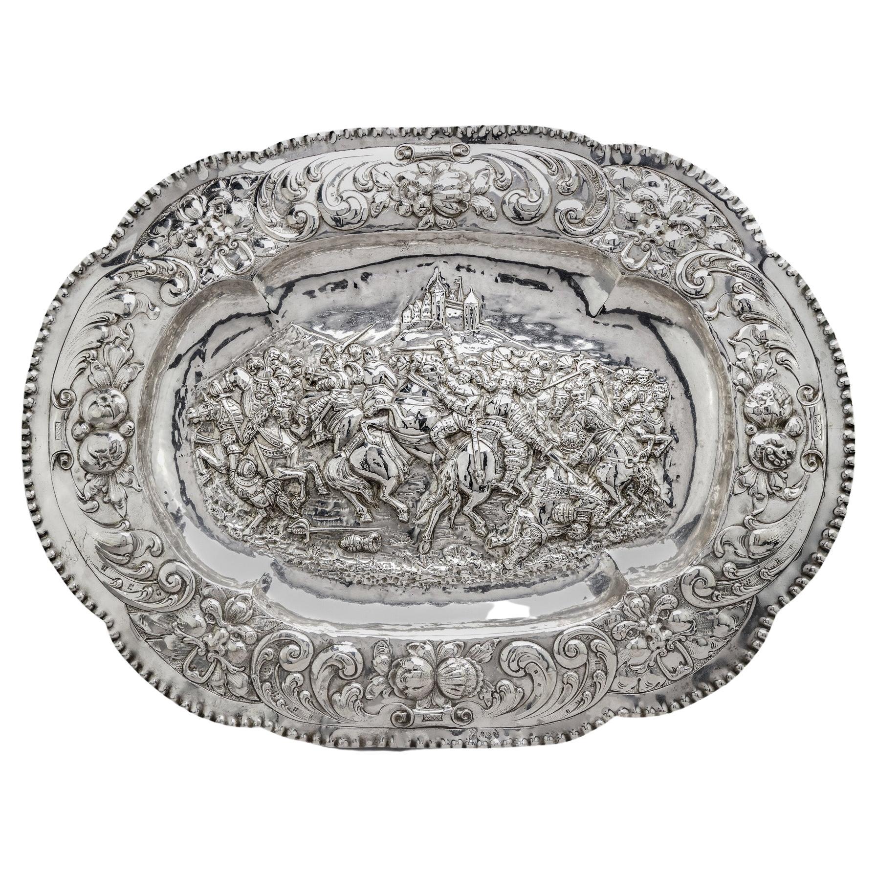 19th Century Hanau 800. Silver Large Charger Plate/Sideboard Dish
