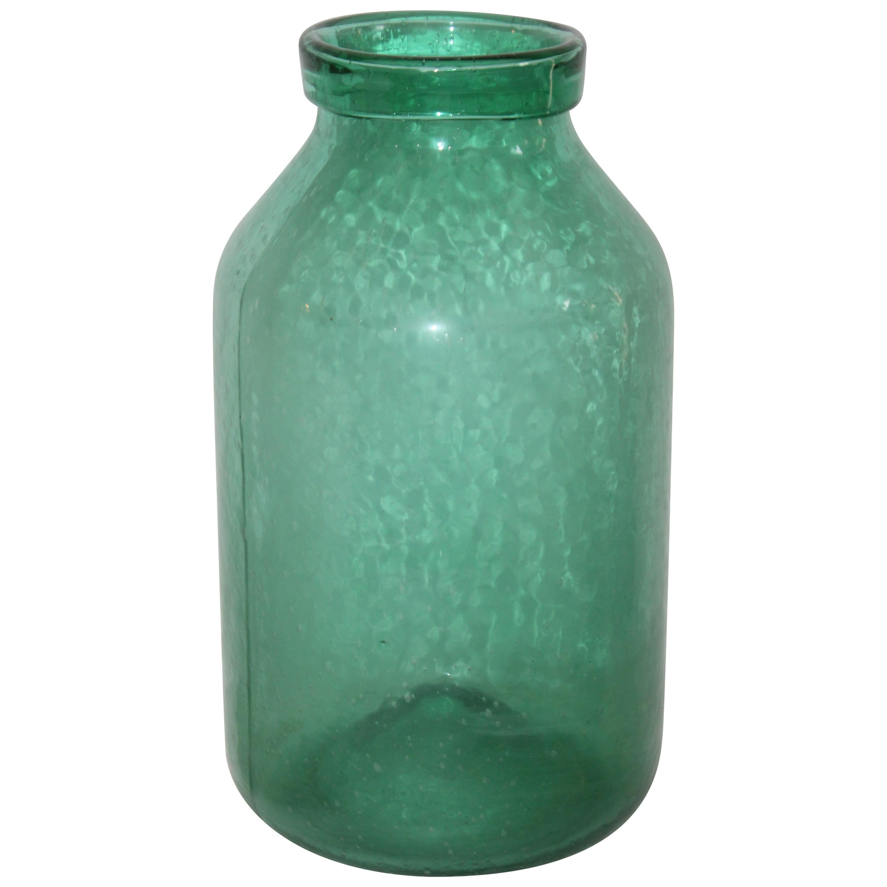 19th Century Hand Blown Storage Jar For Sale