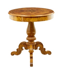 19th Century hand carved and inlaid elm side table