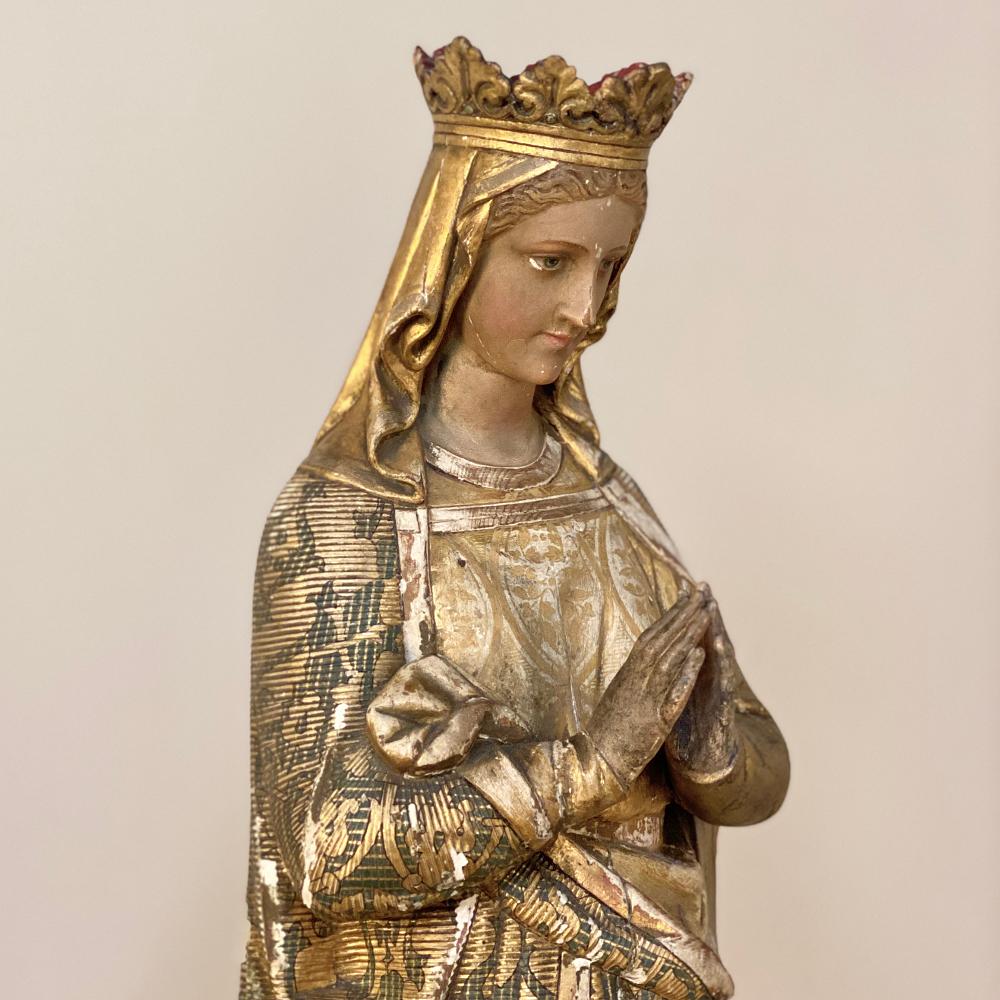 19th Century Hand Carved and Painted Madonna, circa 1860s 3