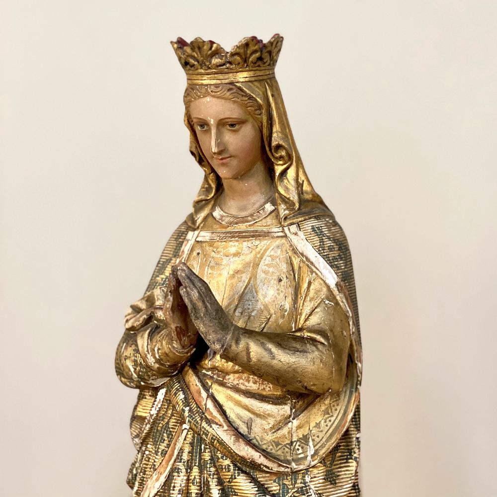 19th Century Hand Carved and Painted Madonna, circa 1860s 4