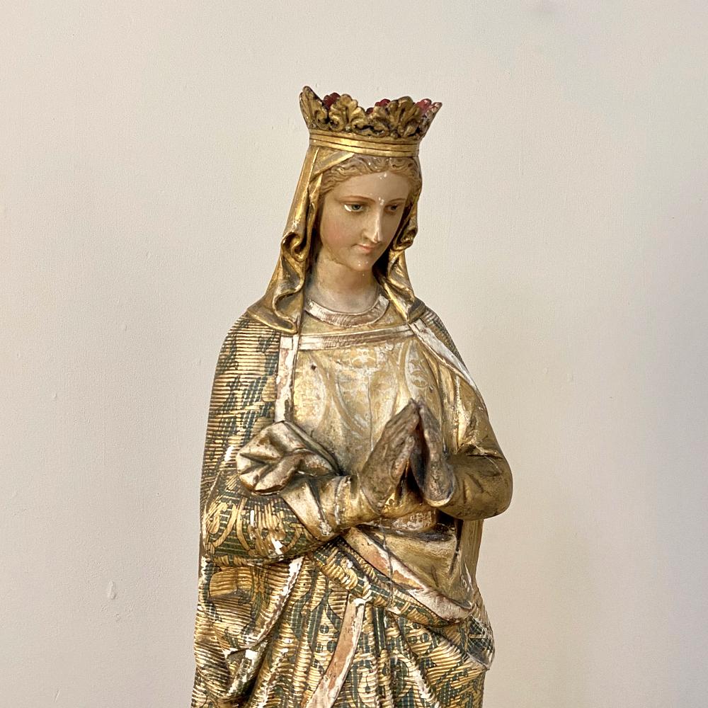 19th Century Hand Carved and Painted Madonna, circa 1860s 5