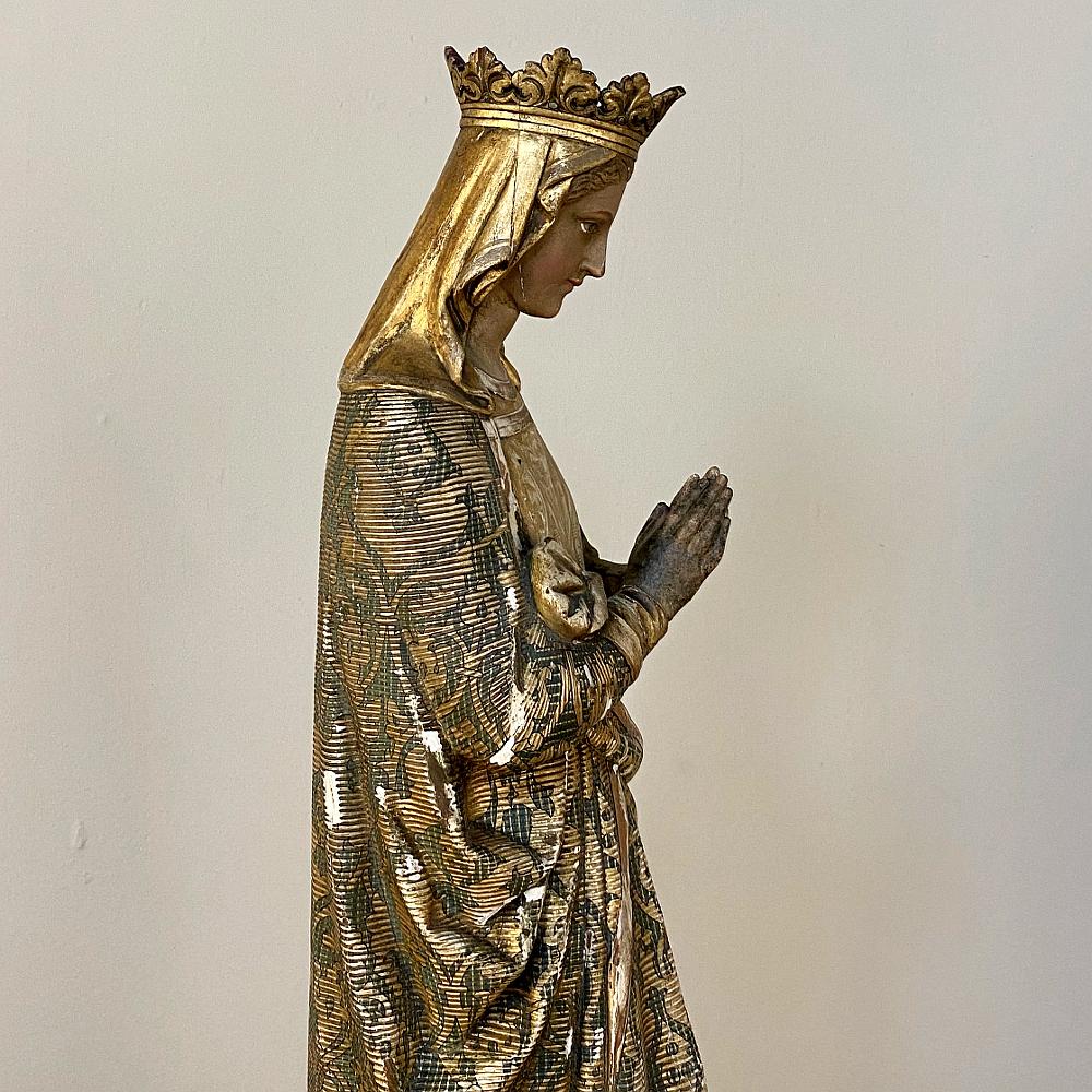 19th Century Hand Carved and Painted Madonna, circa 1860s 1