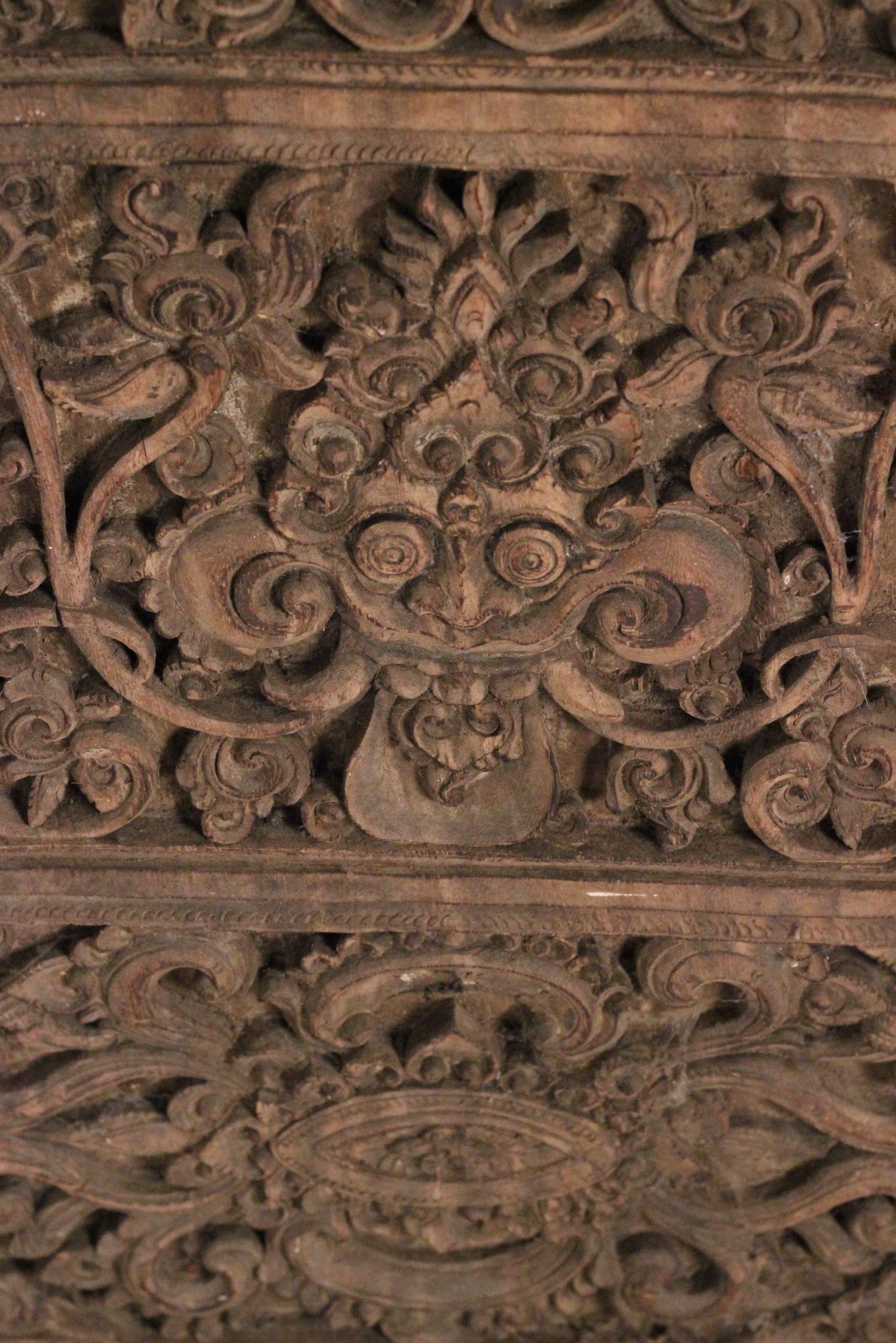 19th Century Hand Carved Balinese Temple Door 2