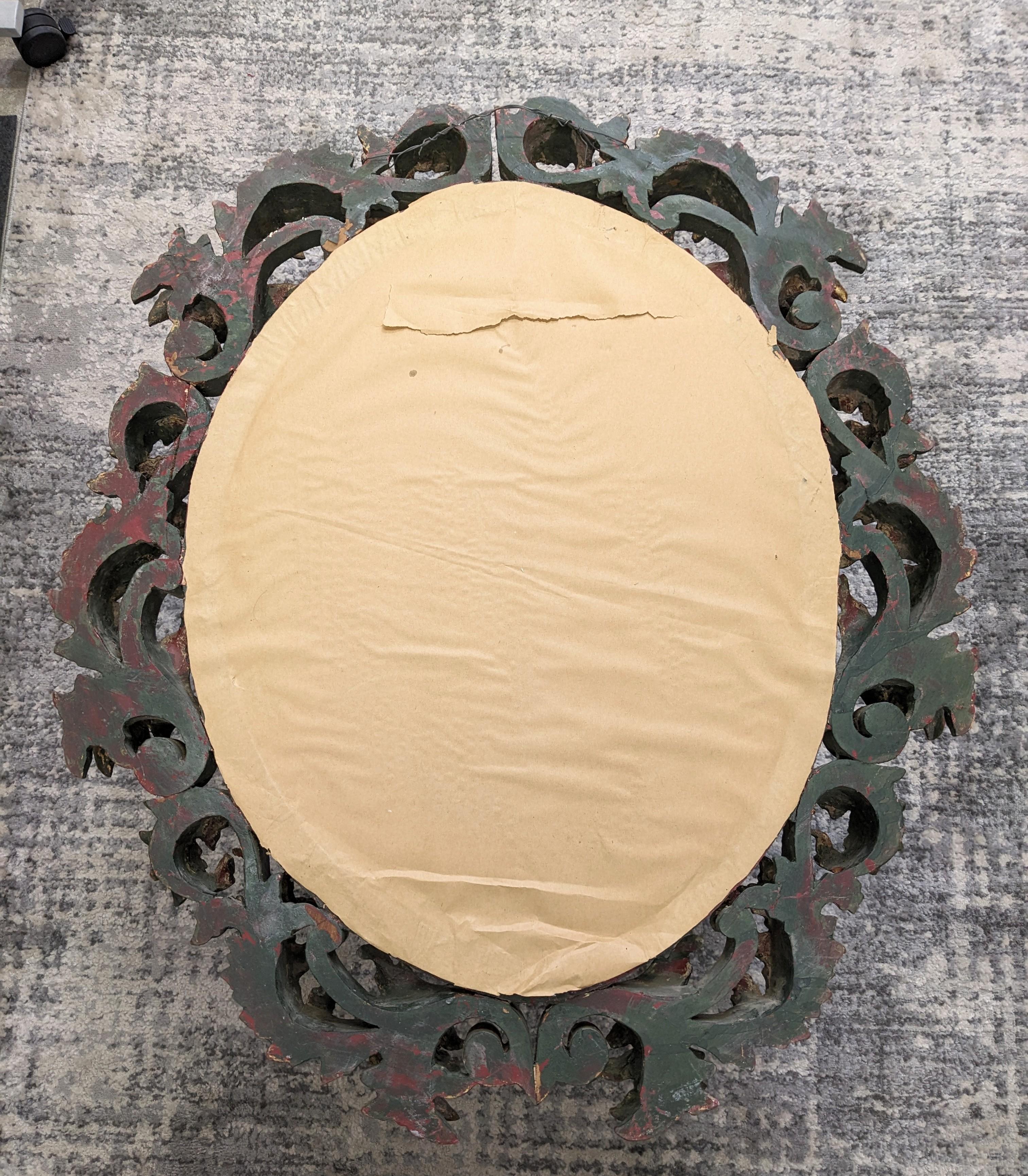 Miroir baroque sculpté à la main en vente 4