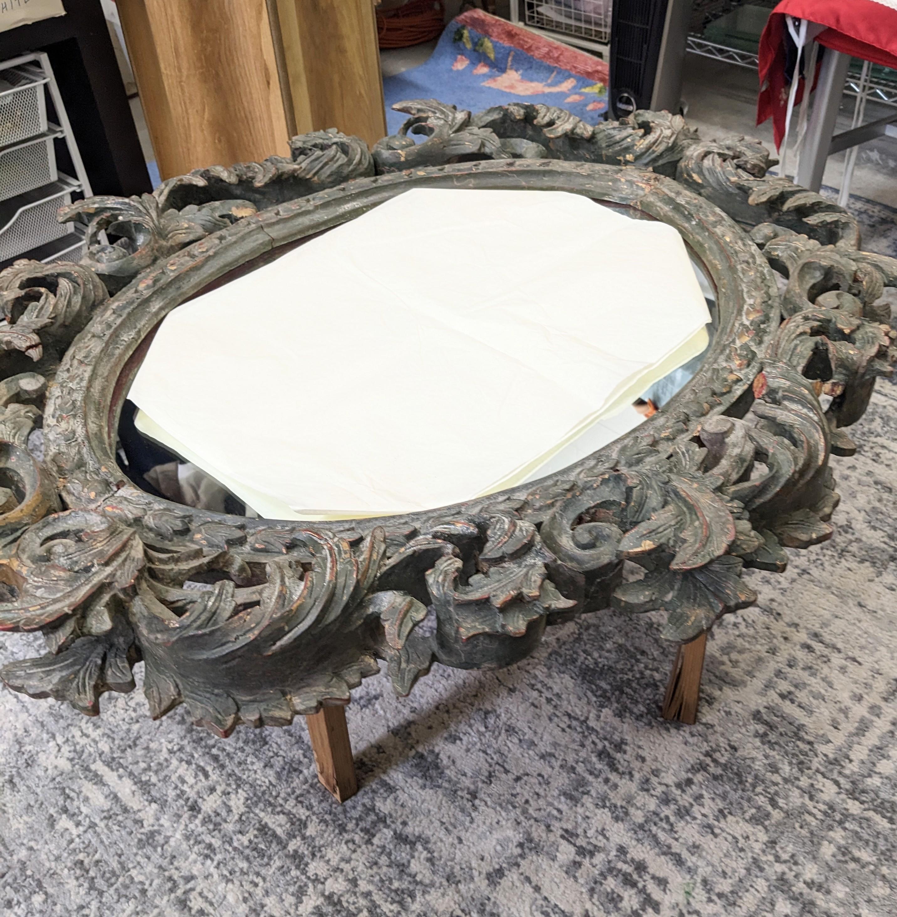 19th Century Hand Carved Baroque Mirror For Sale 1