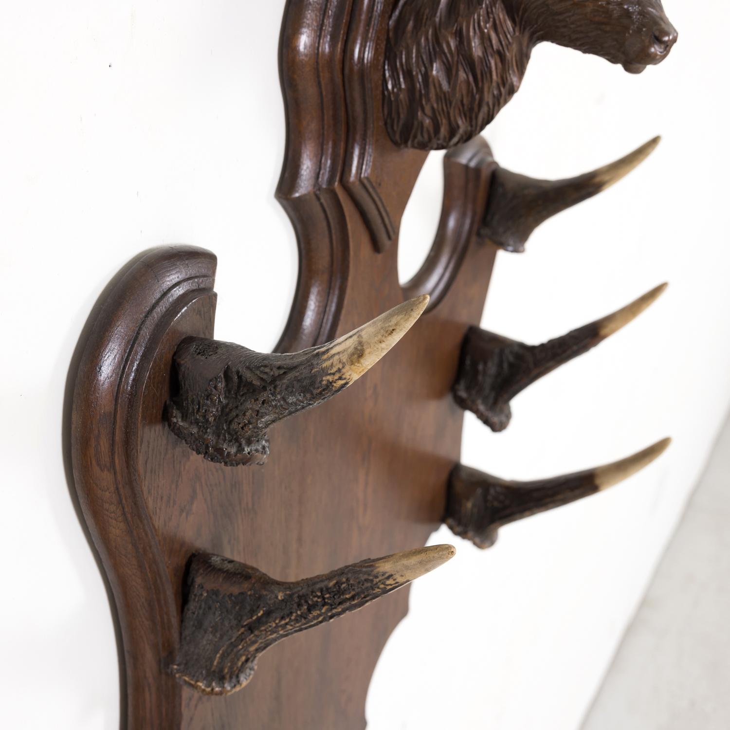 19th Century Hand Carved Black Forest Gun or Wall Rack 5