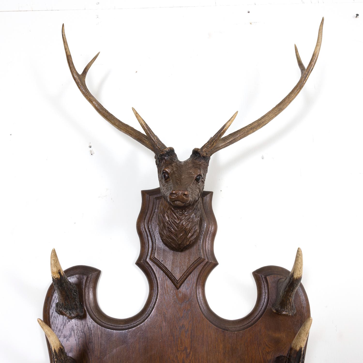 19th Century Hand Carved Black Forest Gun or Wall Rack 8