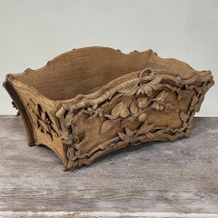 Jardinera tallada a mano Black Forest del siglo XIX, centro de mesa