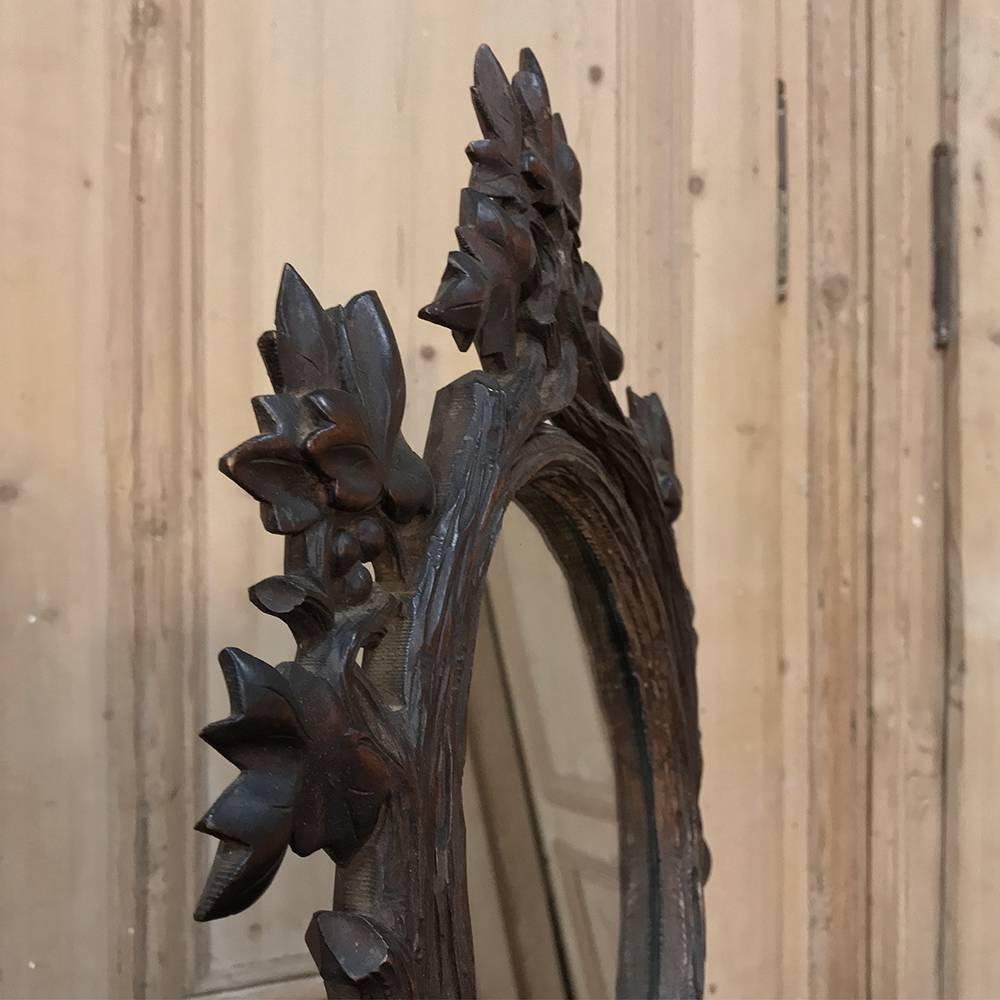 19th Century Hand-Carved Black Forest Vanity Mirror-Box 4