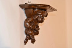 19th Century Hand Carved Bracket Shelf