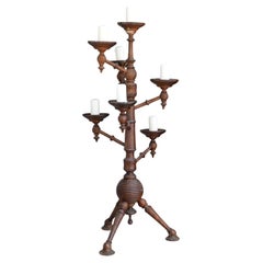 19th Century Hand-Carved Candle Holder
