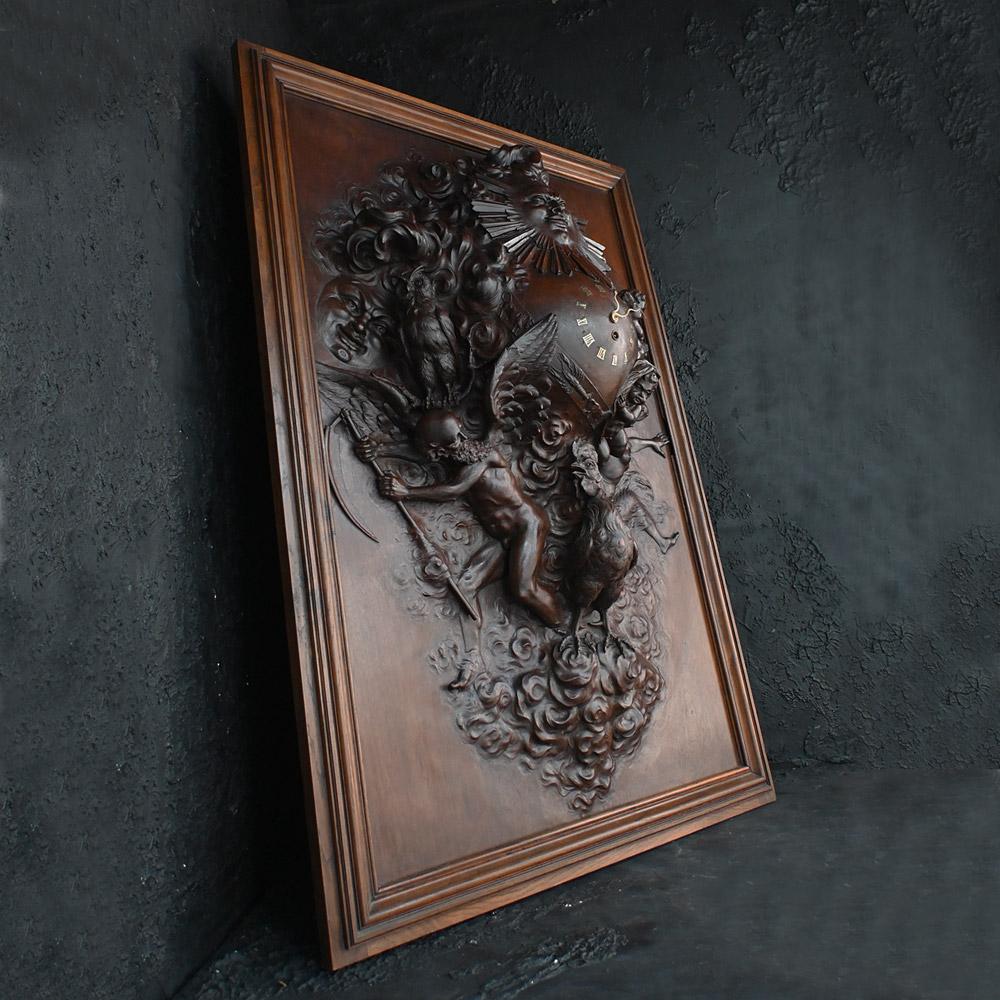 Early Victorian 19th Century Hand Carved Clock of the Universe Château de Vitrey sur Mance For Sale