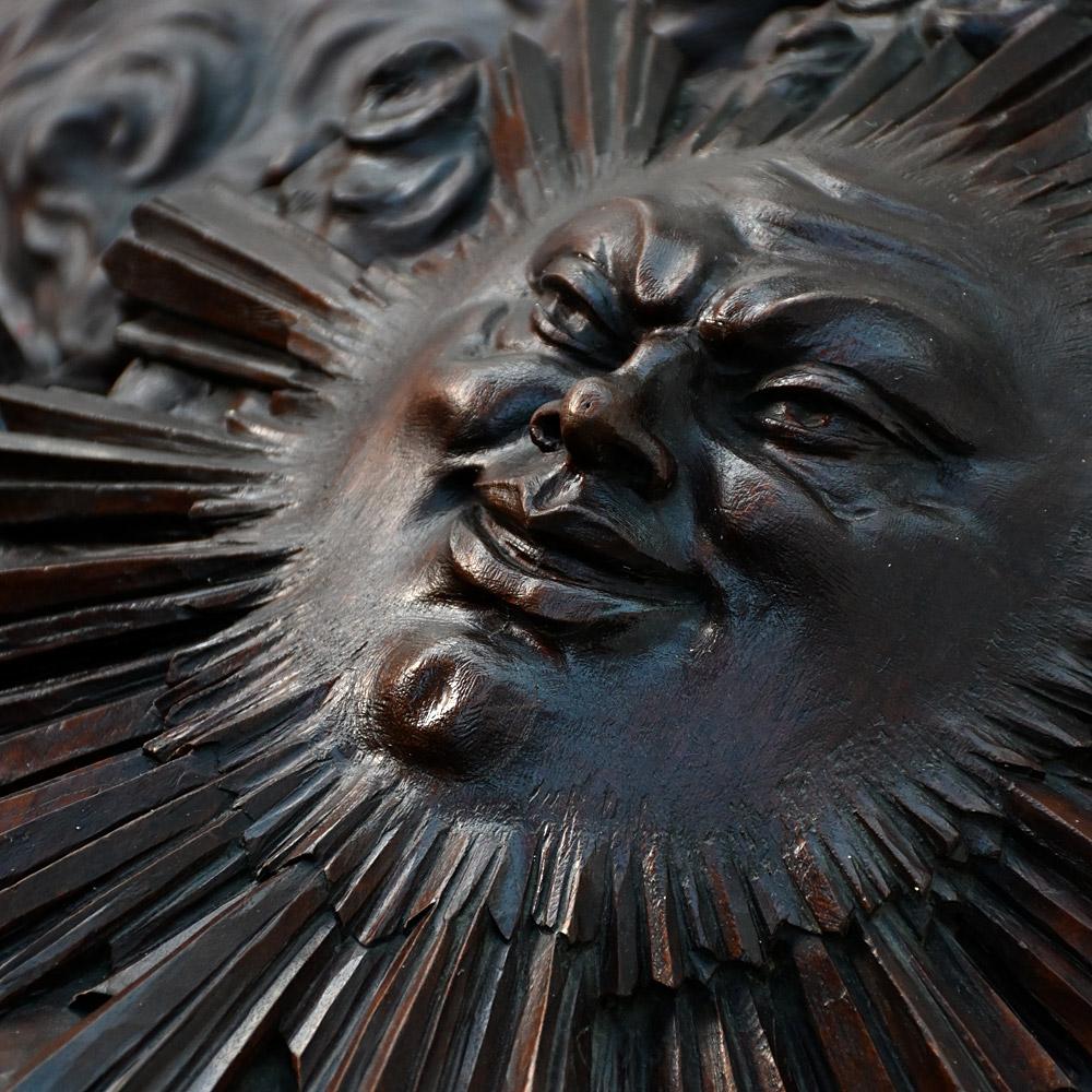 Hand-Carved 19th Century Hand Carved Clock of the Universe Château de Vitrey sur Mance For Sale