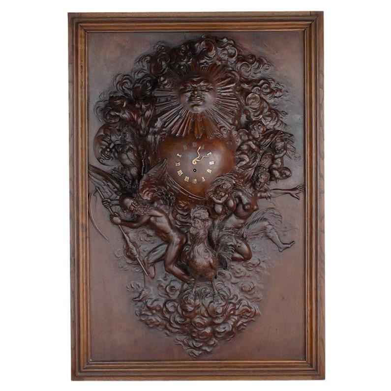 19th Century Hand Carved Clock of the Universe Château de Vitrey sur Mance For Sale