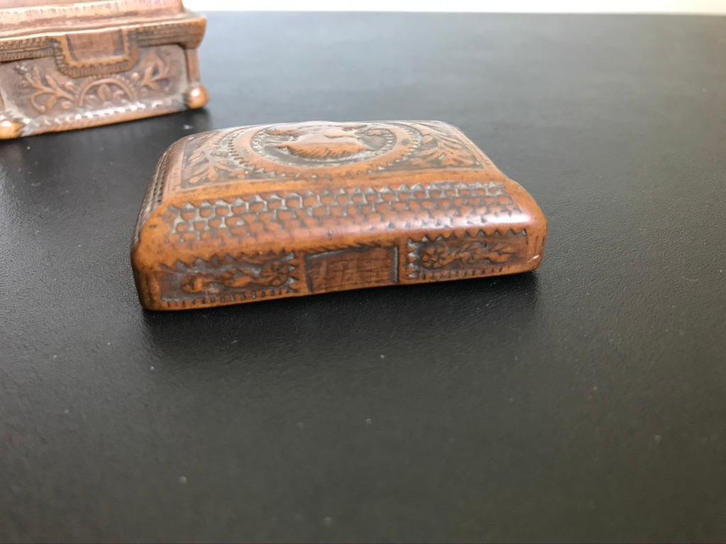 19th Century Hand Carved Coquilla Nut Tobacco Box 4