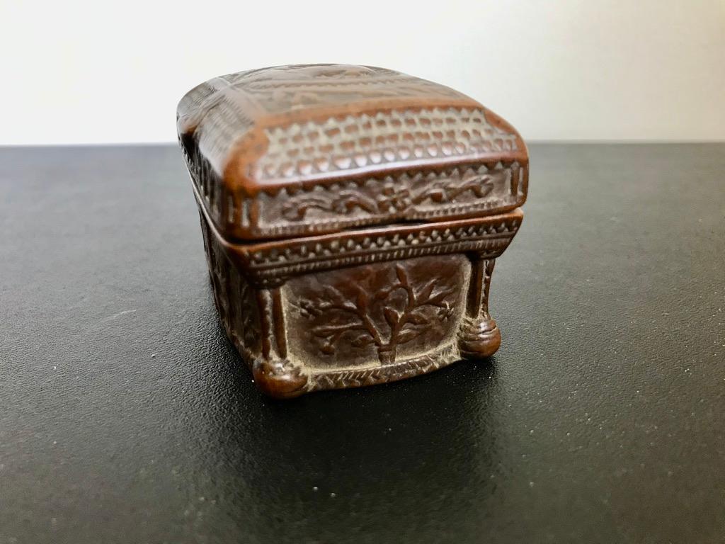 Hand-Carved 19th Century Hand Carved Coquilla Nut Tobacco Box