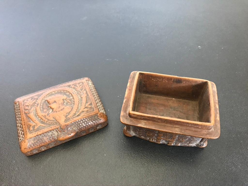 19th Century Hand Carved Coquilla Nut Tobacco Box 1