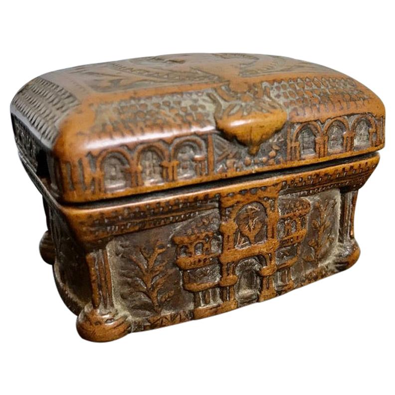 19th Century Hand Carved Coquilla Nut Tobacco Box