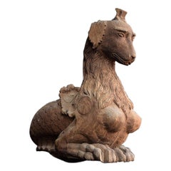 19th Century Hand Carved English Serpentine Figure of a Beast